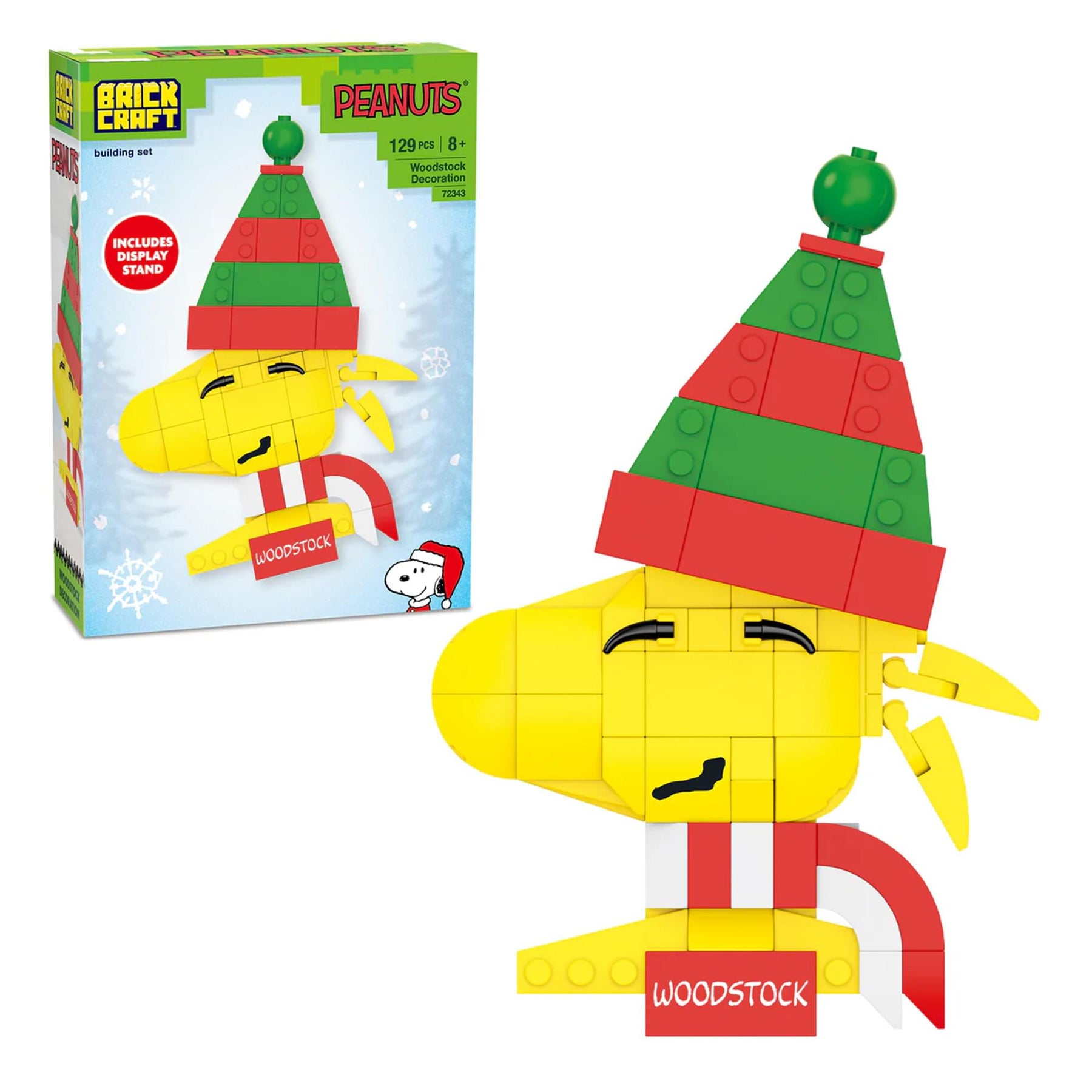 Peanuts Woodstock Christmas 105-Piece Brickcraft Building Set