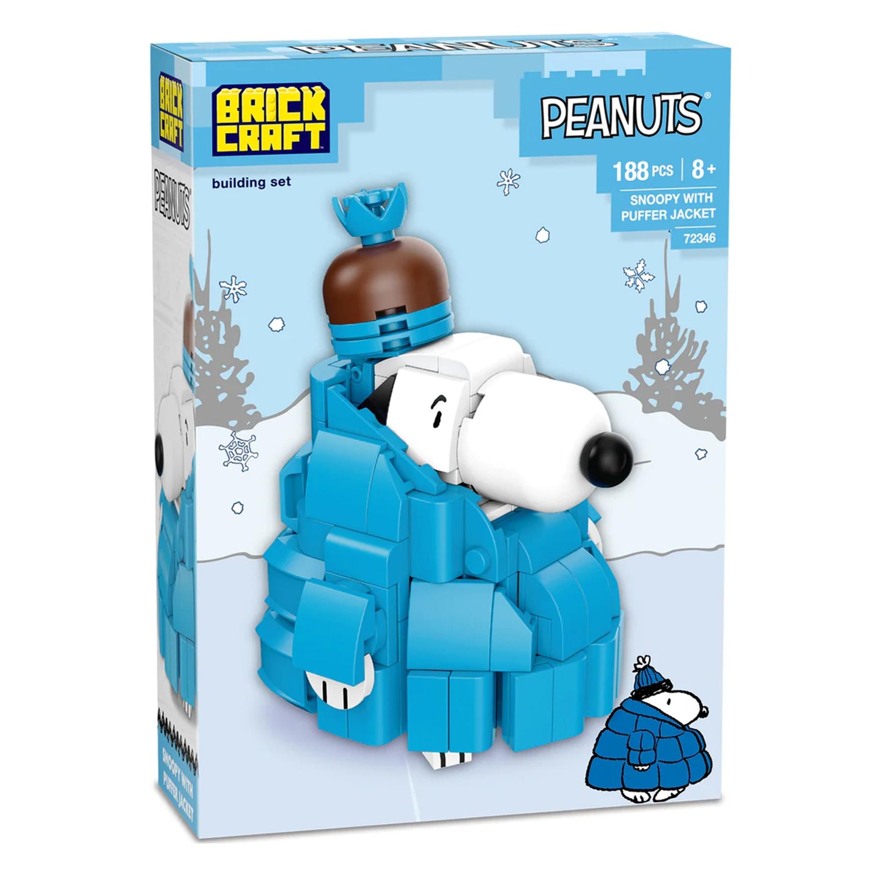Peanuts Snoopy Puffer Jacket 188-Piece Brickcraft Building Set