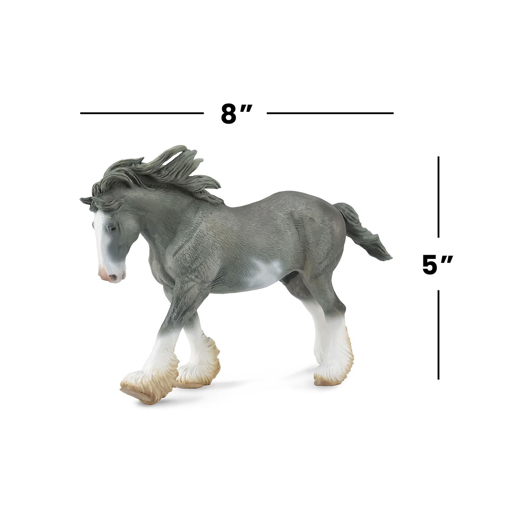 Breyer Corral Pals Horse Collection Black Sabino Roan Clydesdale Stallion Model Horse