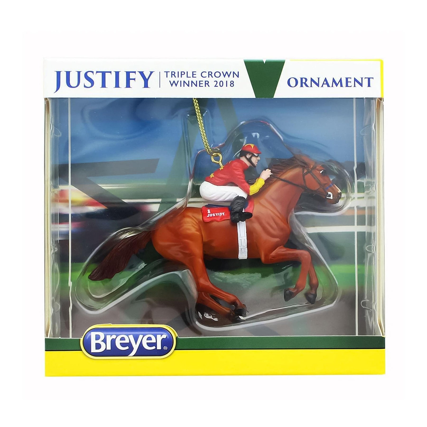 Breyer Model Horse Holiday Ornament - Justify Red Jockey