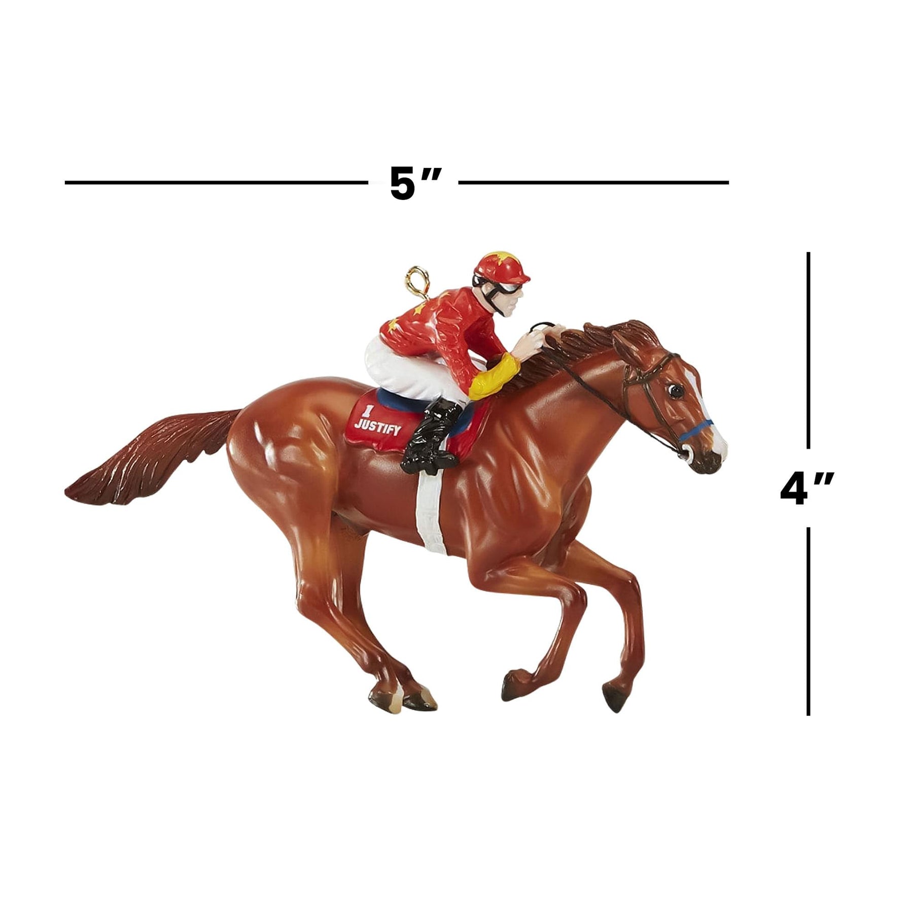 Breyer Model Horse Holiday Ornament - Justify Red Jockey
