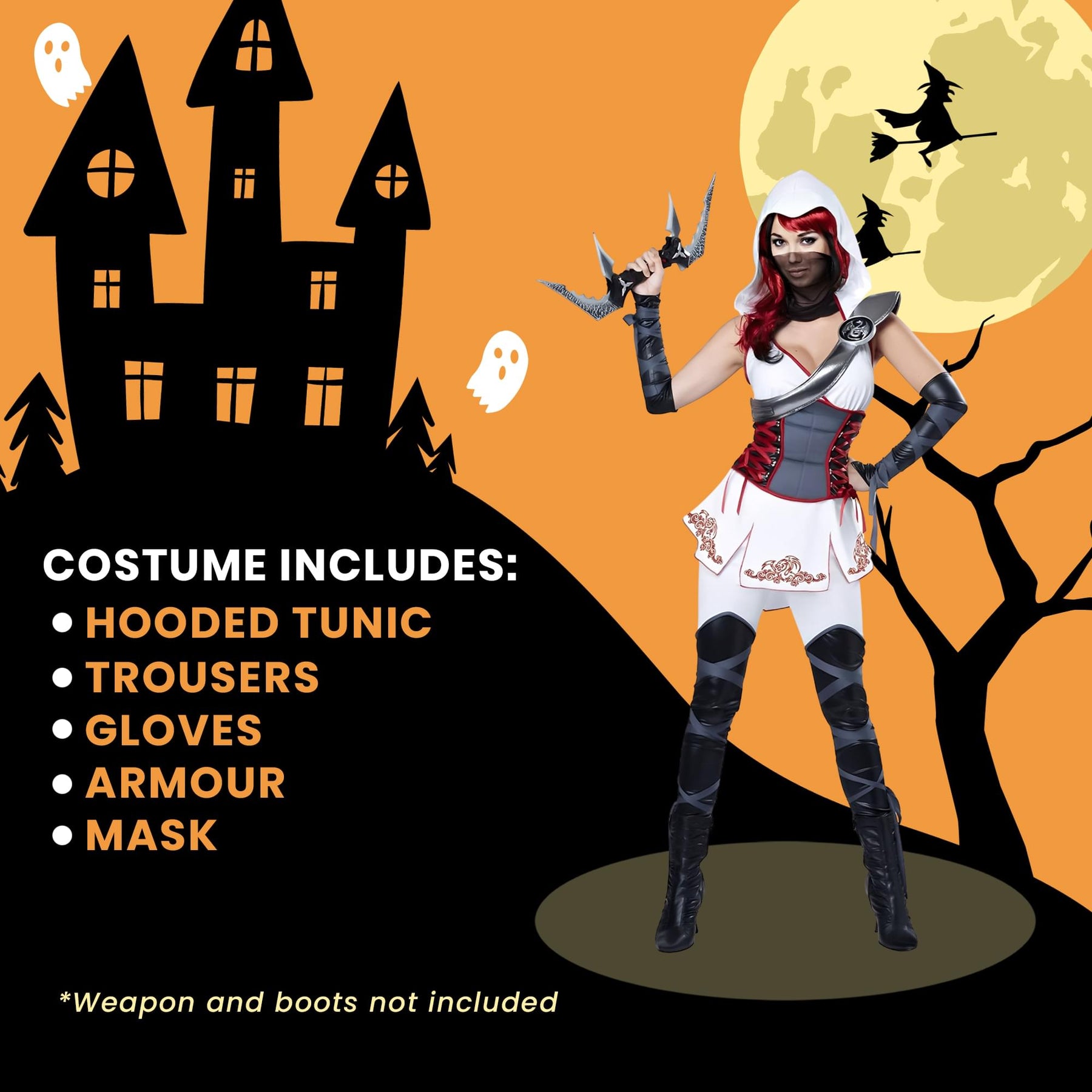 Adult Sexy Ninja White Costume
