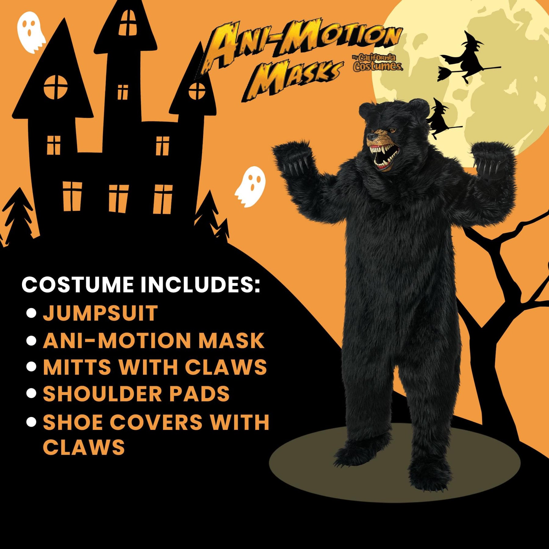 Black Bear Deluxe Adult Ani-Motion Costume Mask