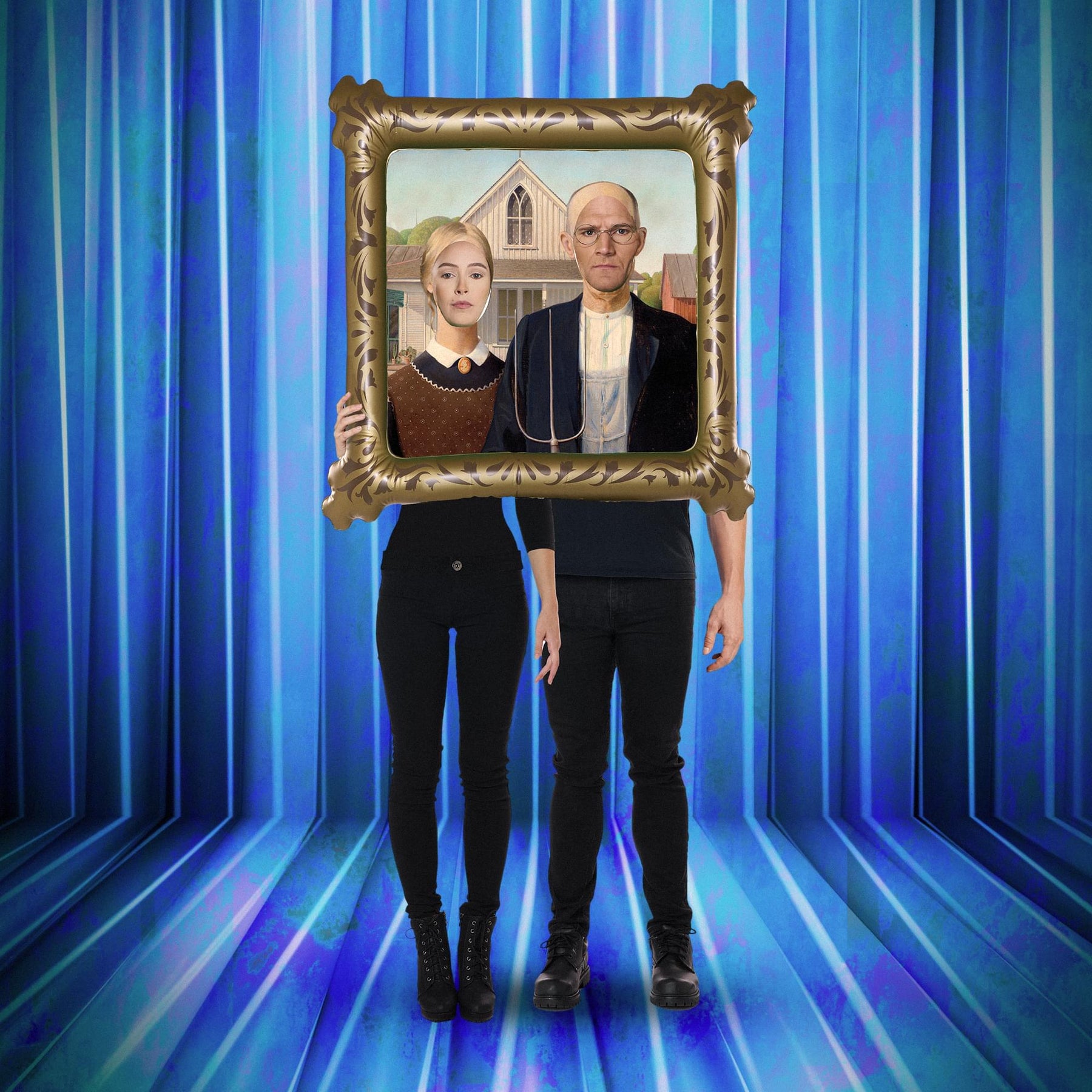 American Gothic Mock Painting Adult Costume | One Size Fits Most
