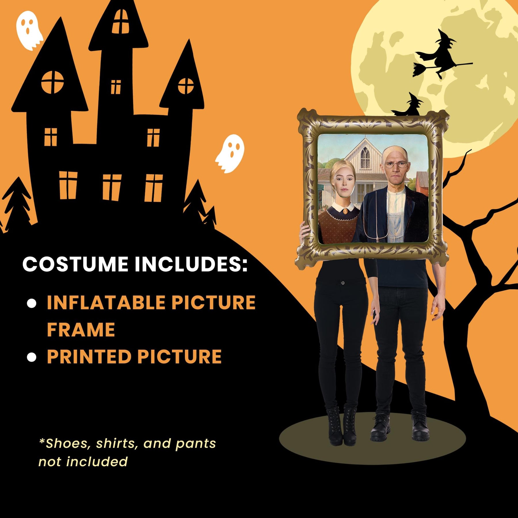 American Gothic Mock Painting Adult Costume | One Size Fits Most