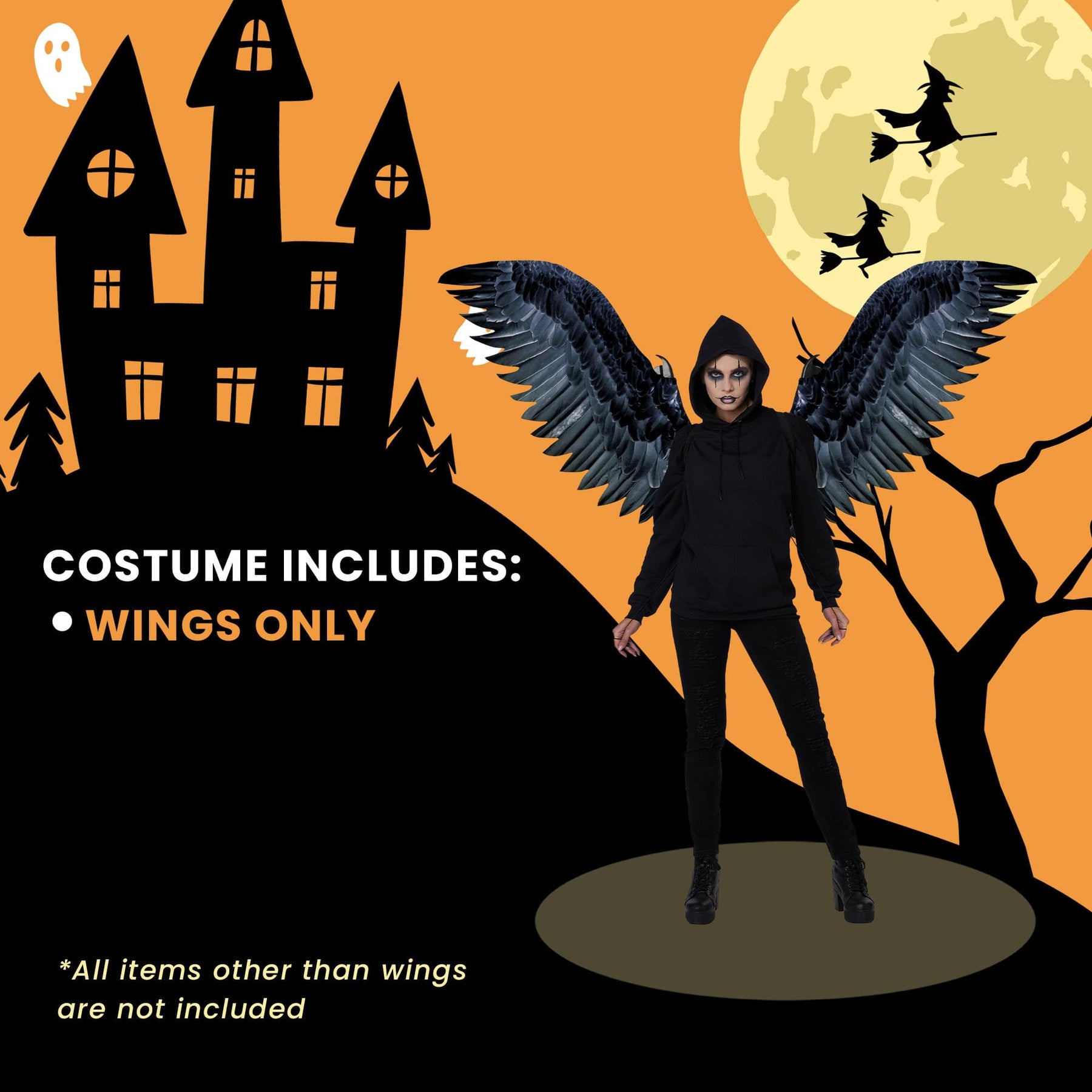 Raven Costume Wings | One Size Fits Most