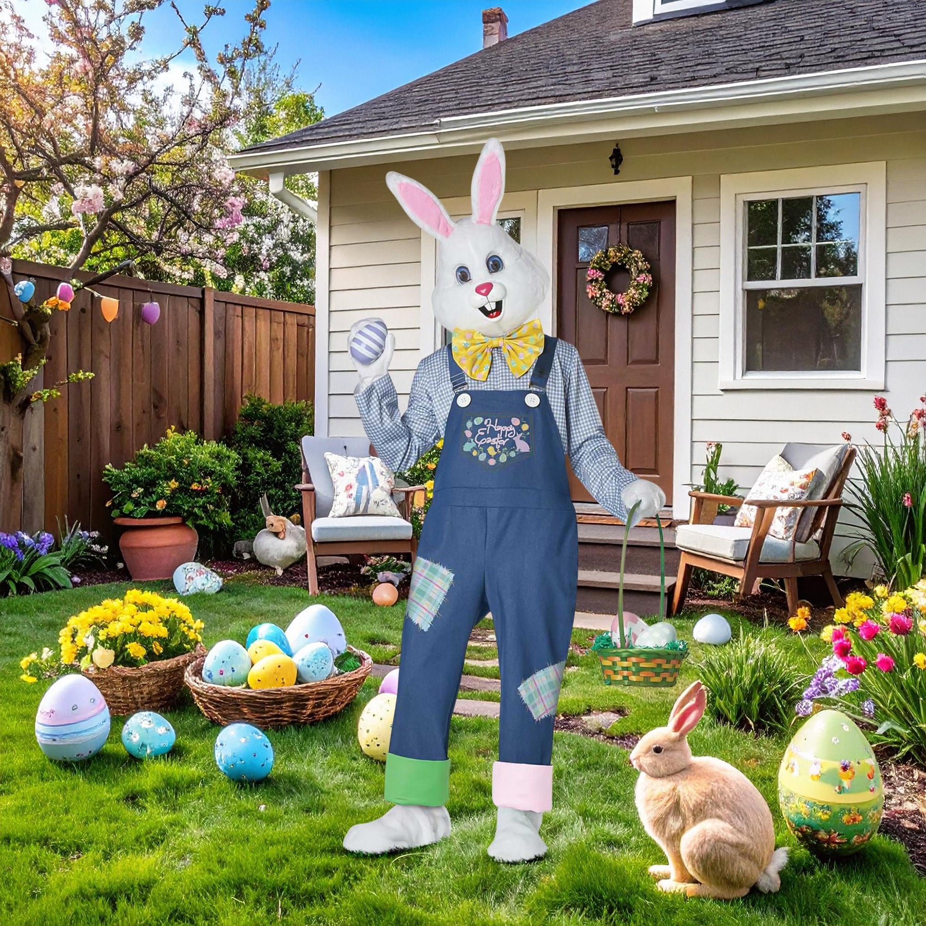 Adult Happy Easter Bunny Plus Size Costume
