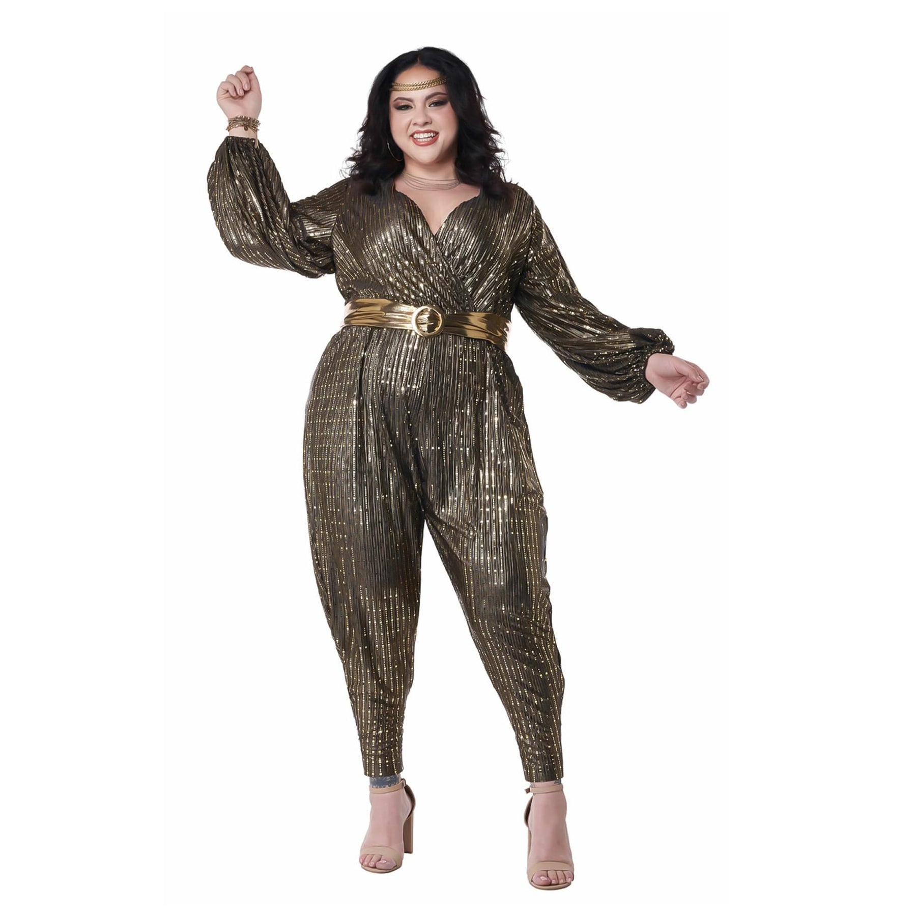 Gold Disco Queen Adult Plus Size Costume