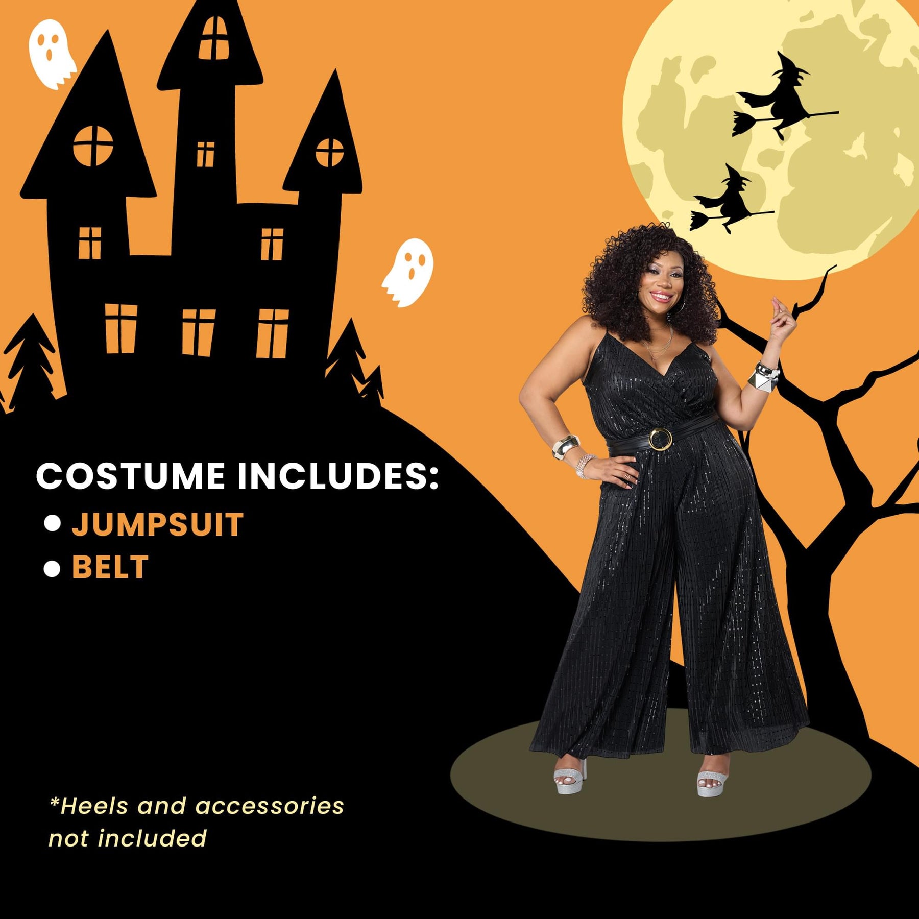 Let's Dance Disco Women's Adult Plus Size Costume Jumpsuit