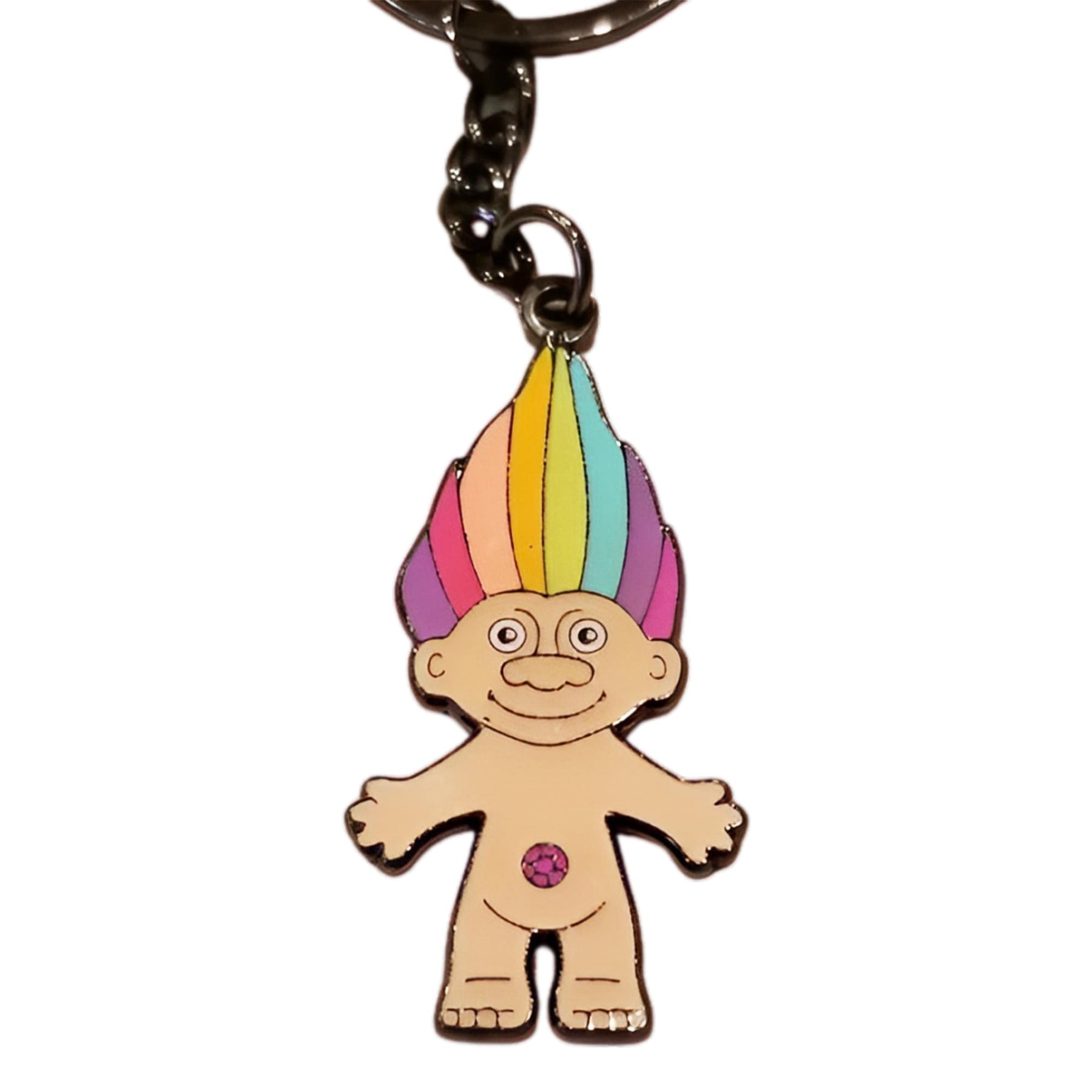 Trolls Rainbow Hair Troll Enamel Charm Keychain