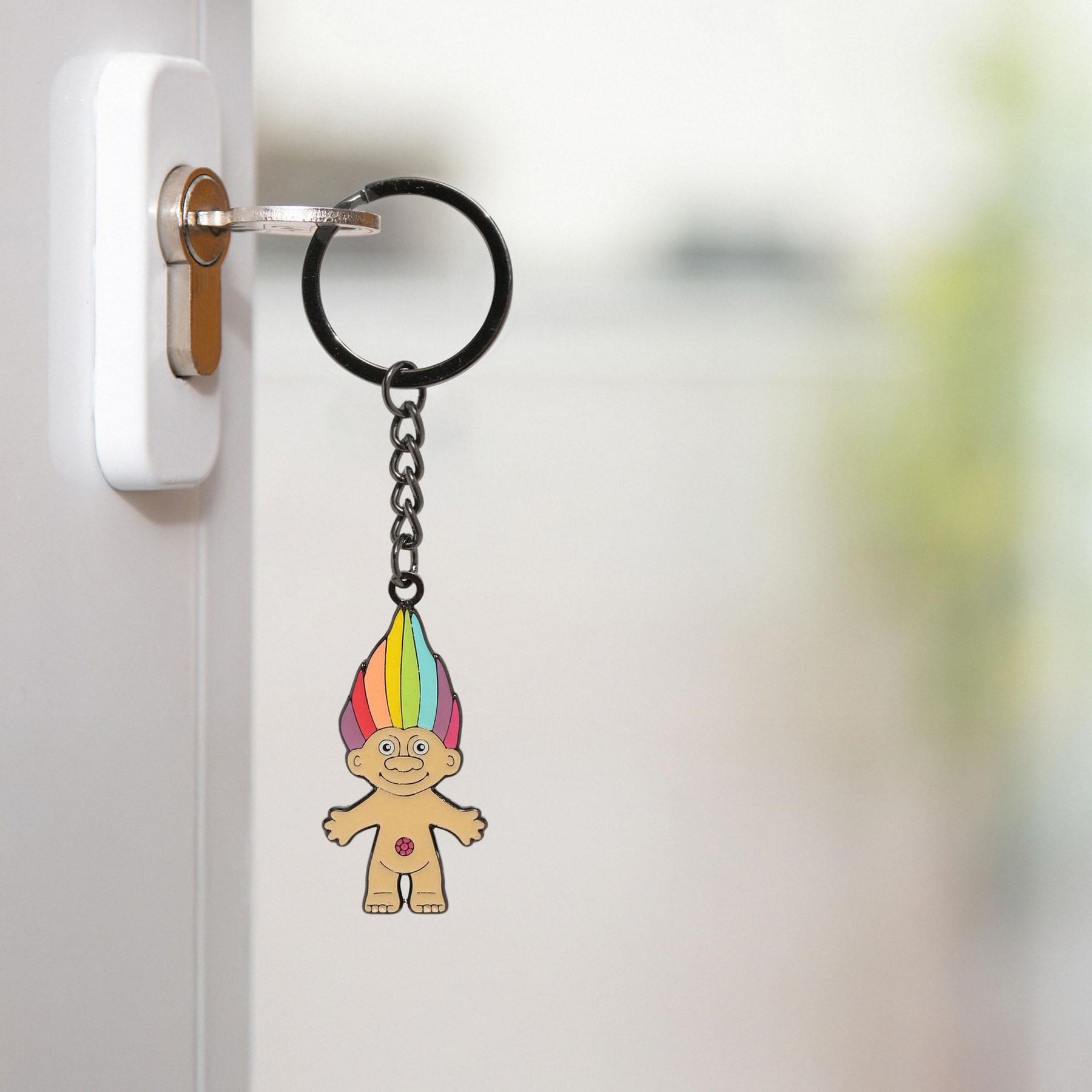Trolls Rainbow Hair Troll Enamel Charm Keychain
