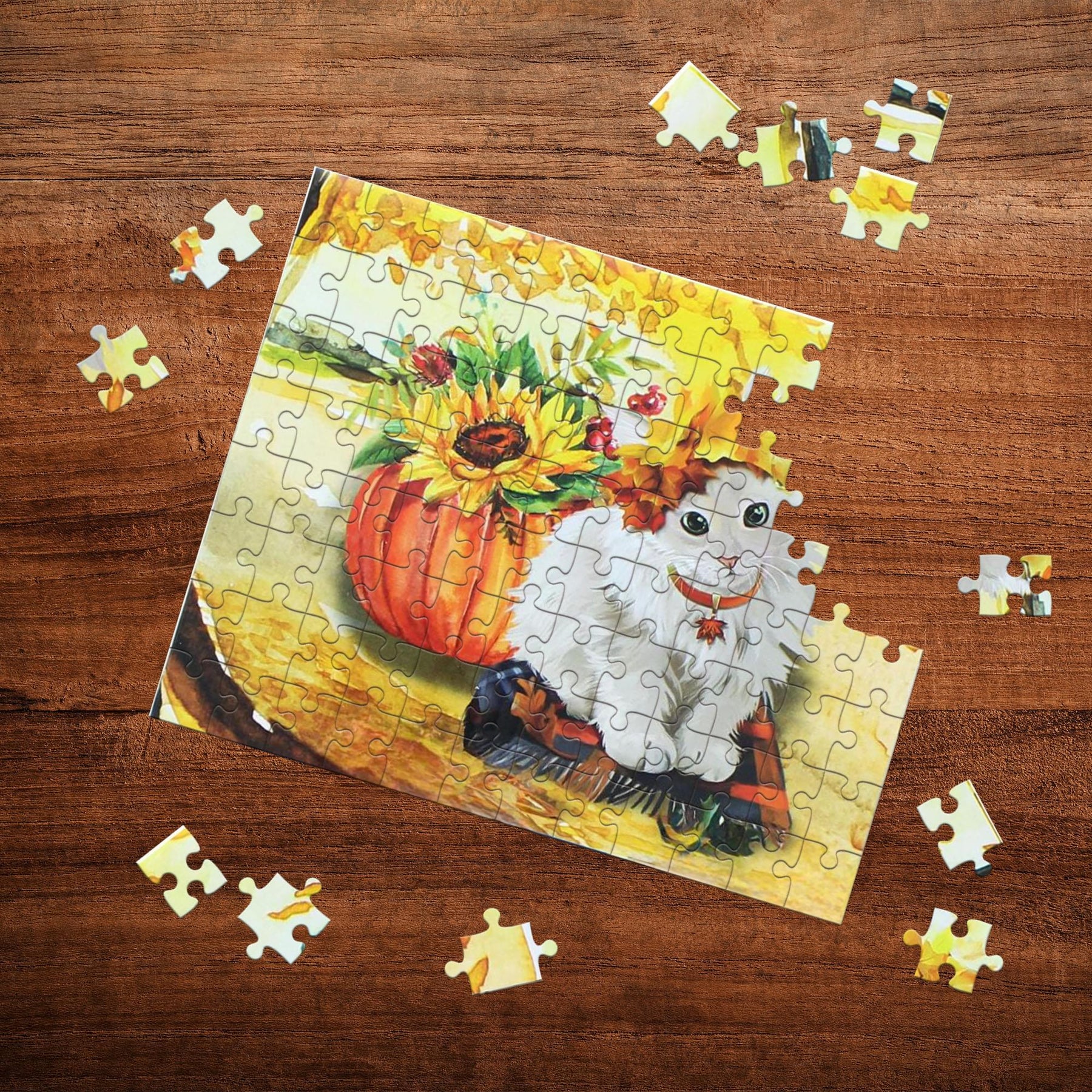 Cat and Pumpkin 100 Piece Juvenile Collection Jigsaw Puzzle
