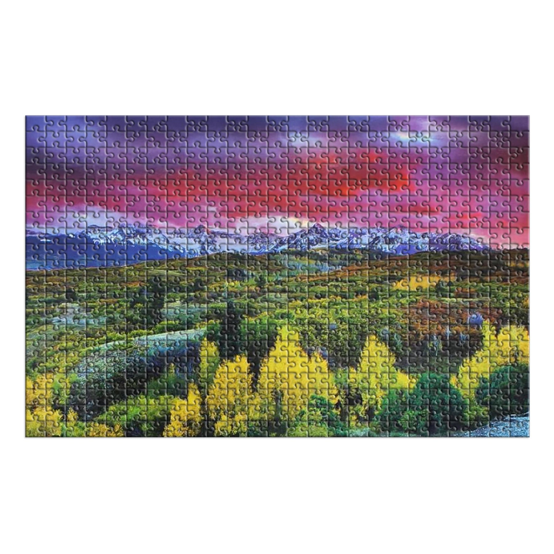 Yellow Fields With Red Skys 500 Piece Natures Beauty Jigsaw Puzzle