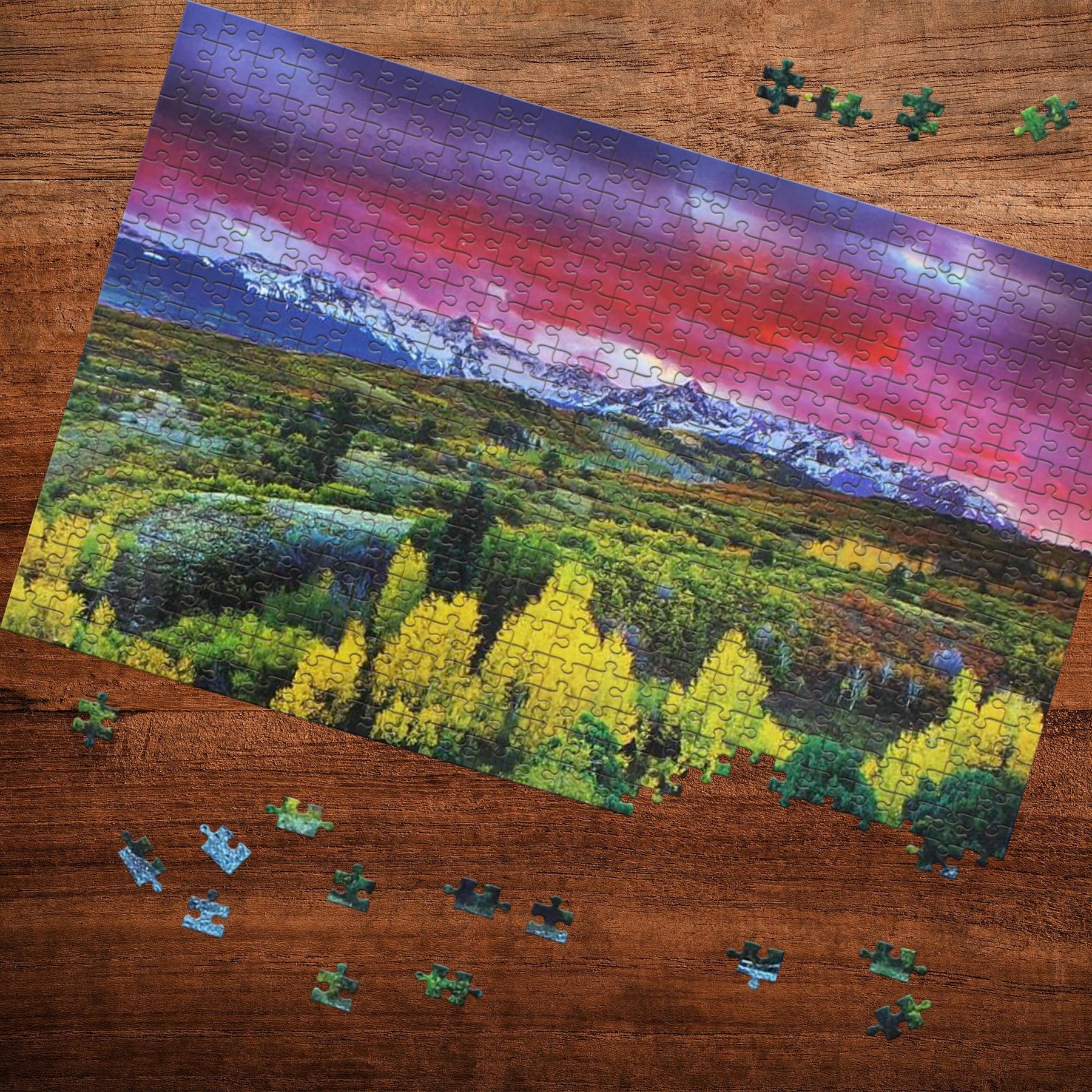 Yellow Fields With Red Skys 500 Piece Natures Beauty Jigsaw Puzzle