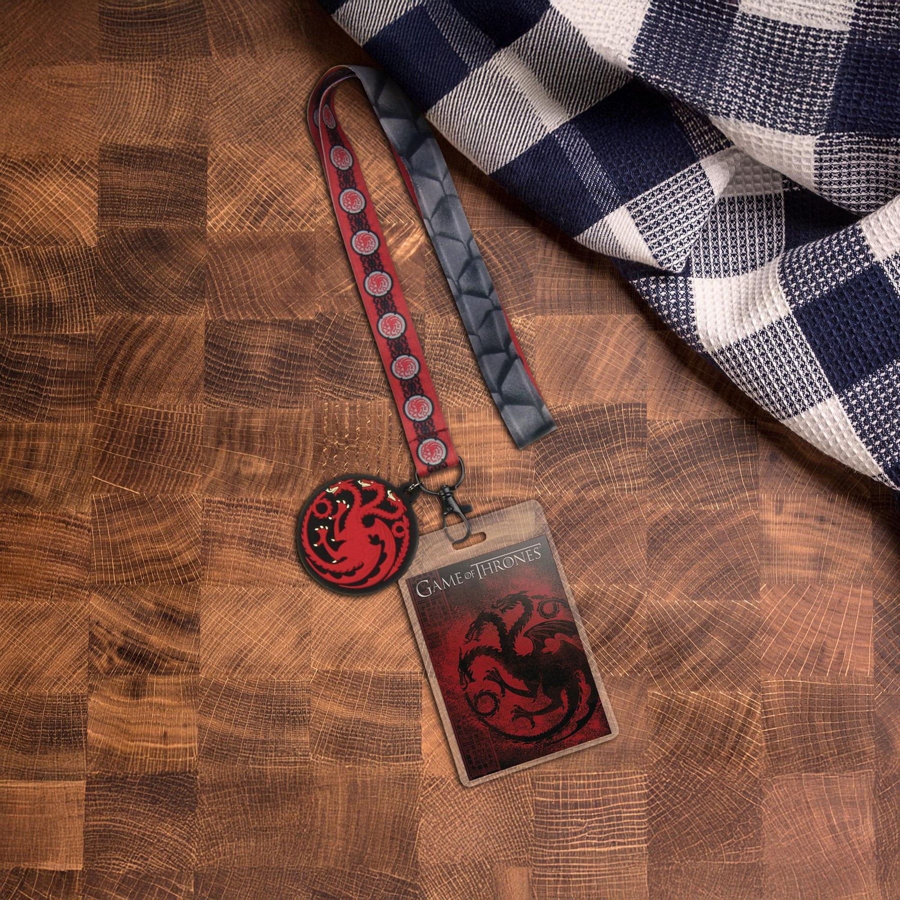 Game of Thrones House Targaryen Lanyard w/ PVC Charm