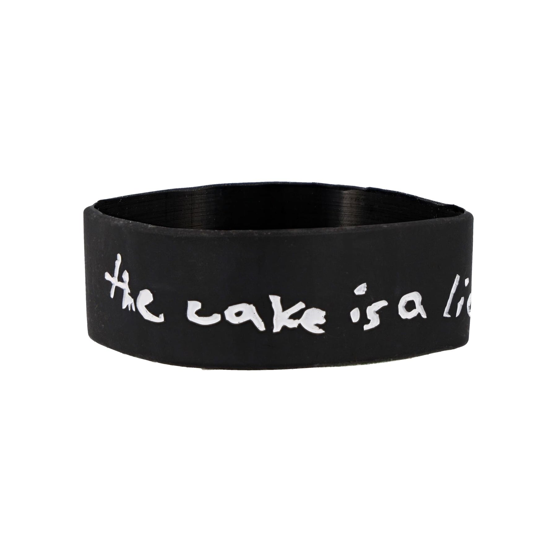 Portal Cake Is A Lie Black Silicone Bracelet