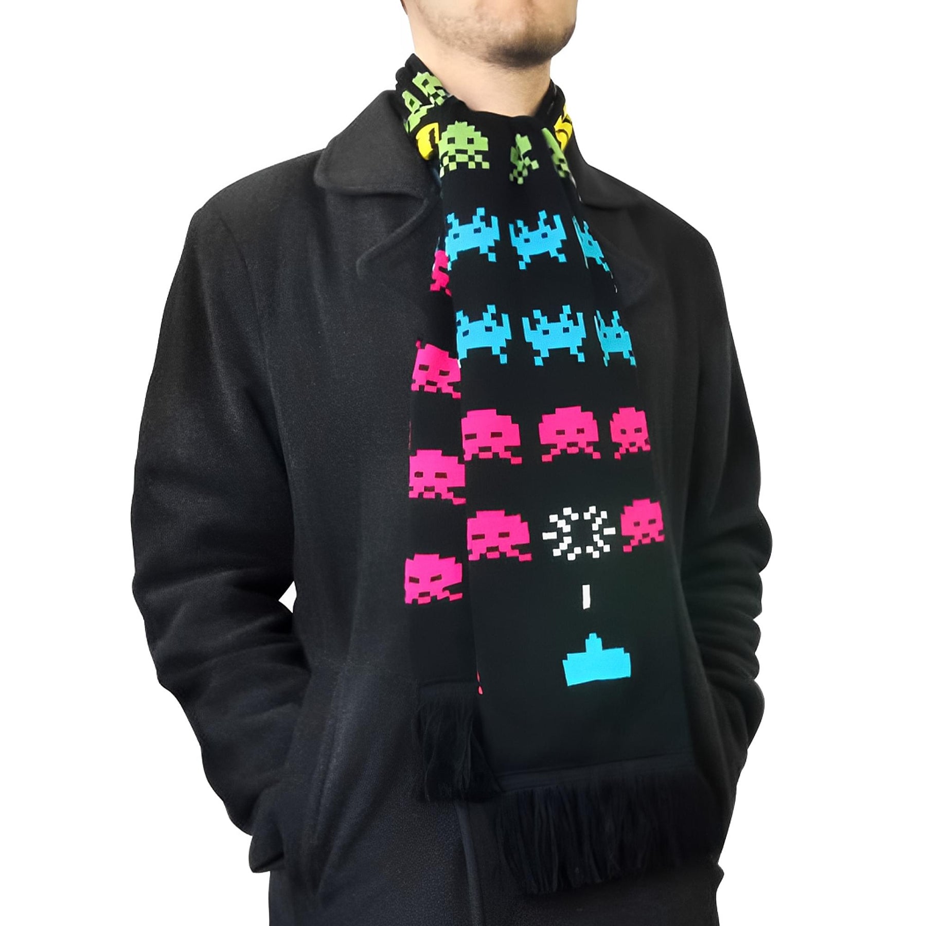 Space Invaders Knit Scarf
