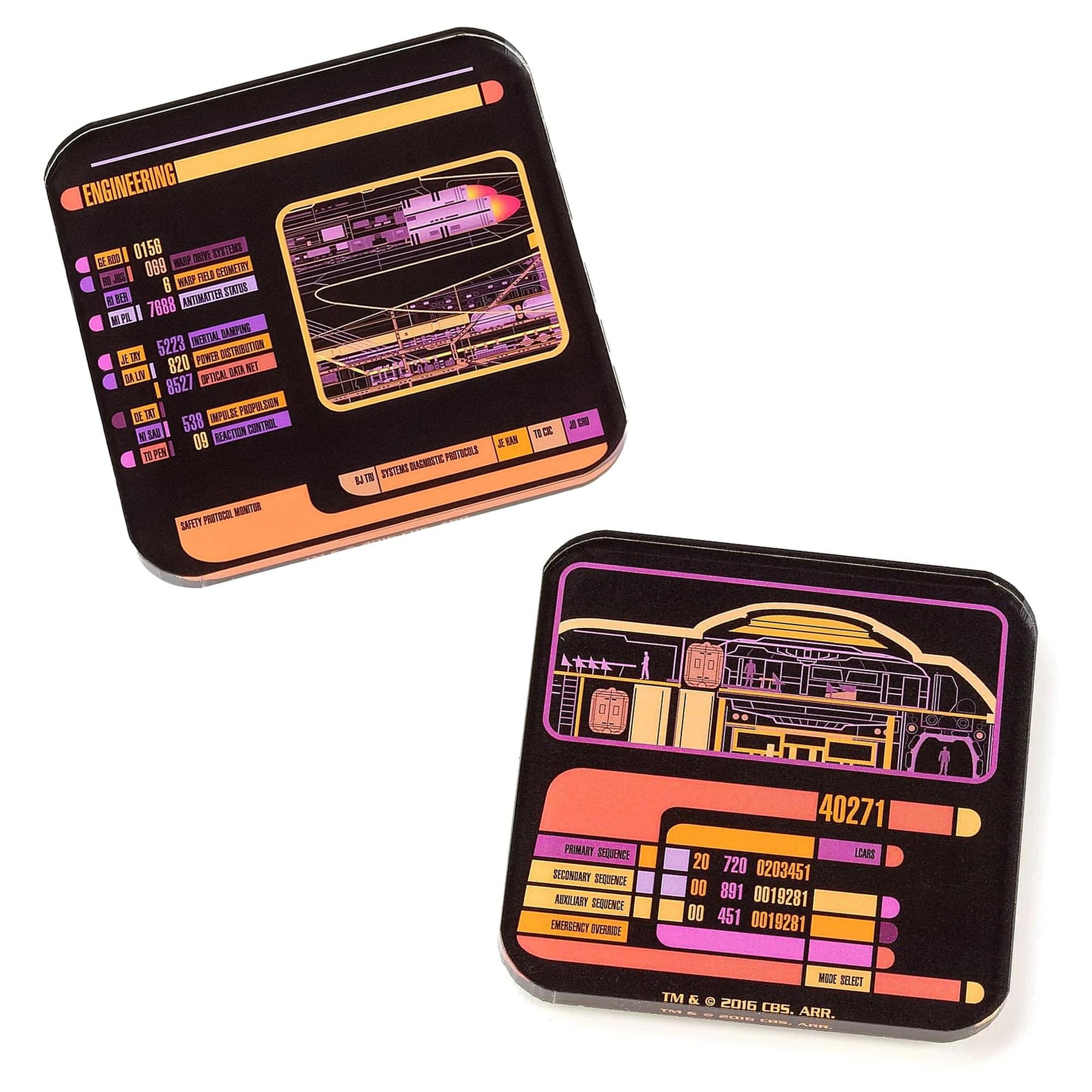Star Trek LCARS Drink Coasters, Set of 2