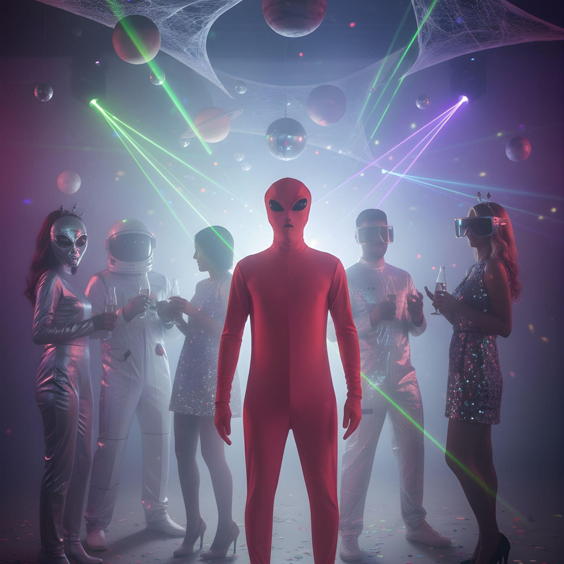 Red Alien Adult Costume Large