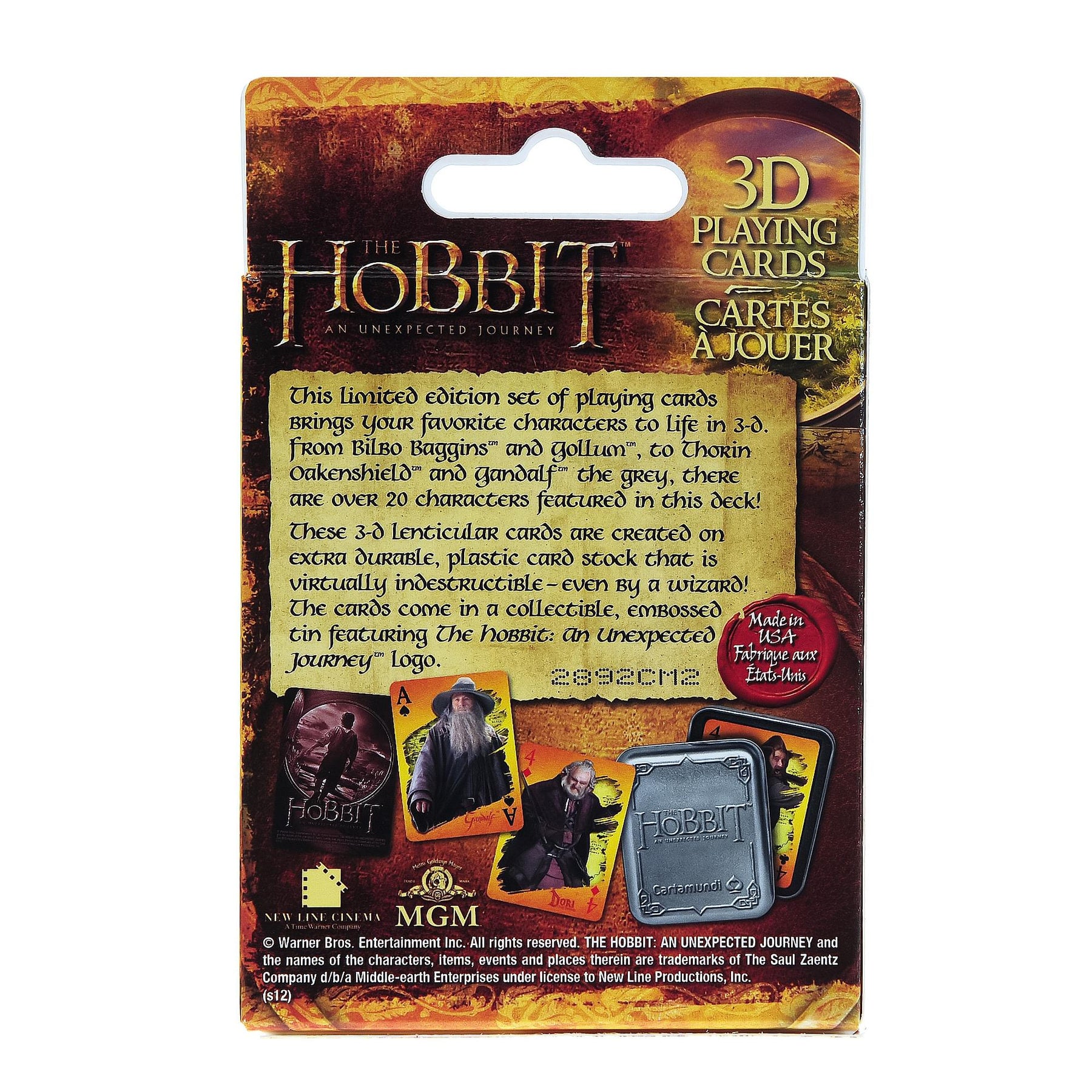 The Hobbit: An Unexpected Journey Lenticular Playing Cards w/ Collectible Tin
