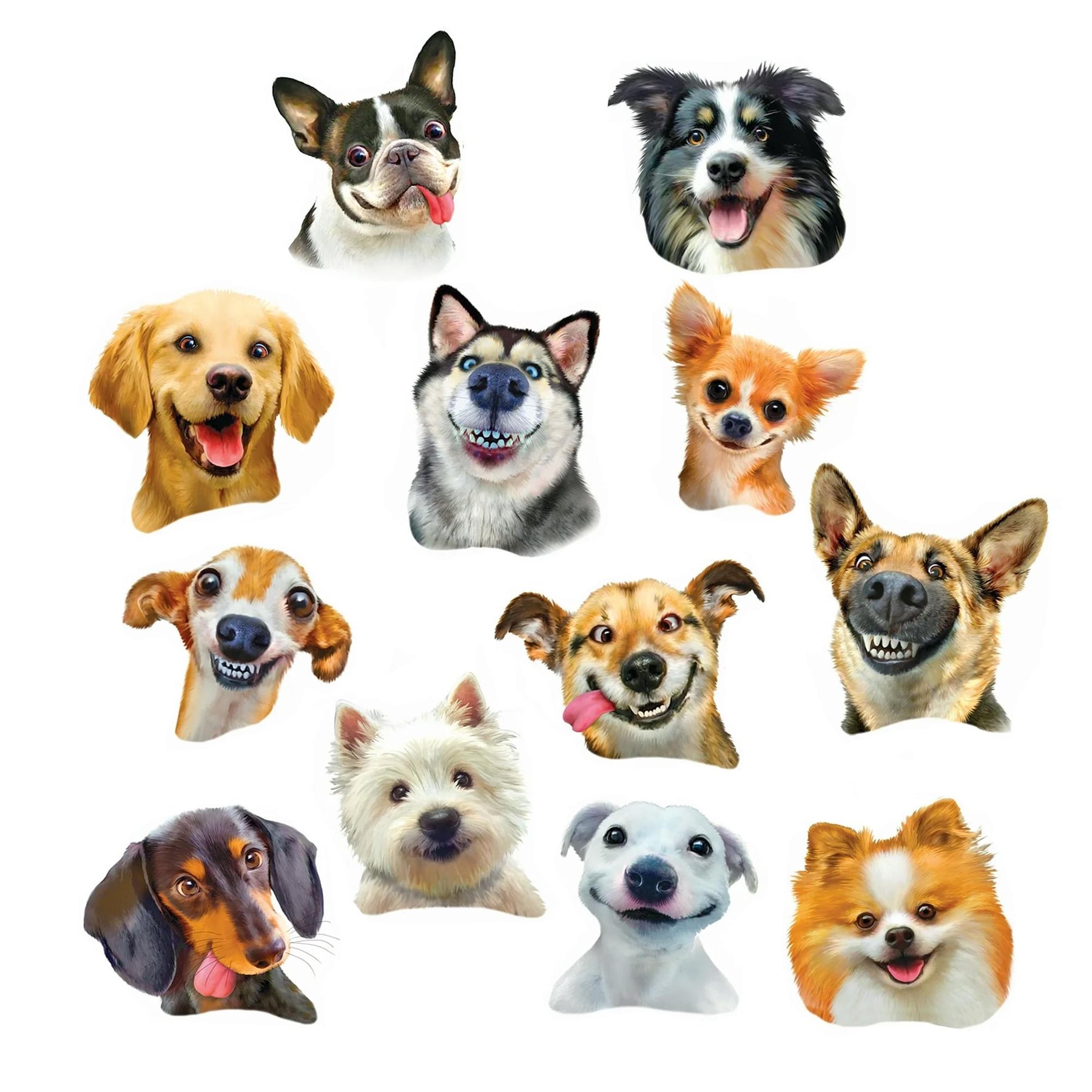 Dog Selfies | 12 Mini Jigsaw Puzzles | 500 Total Pieces