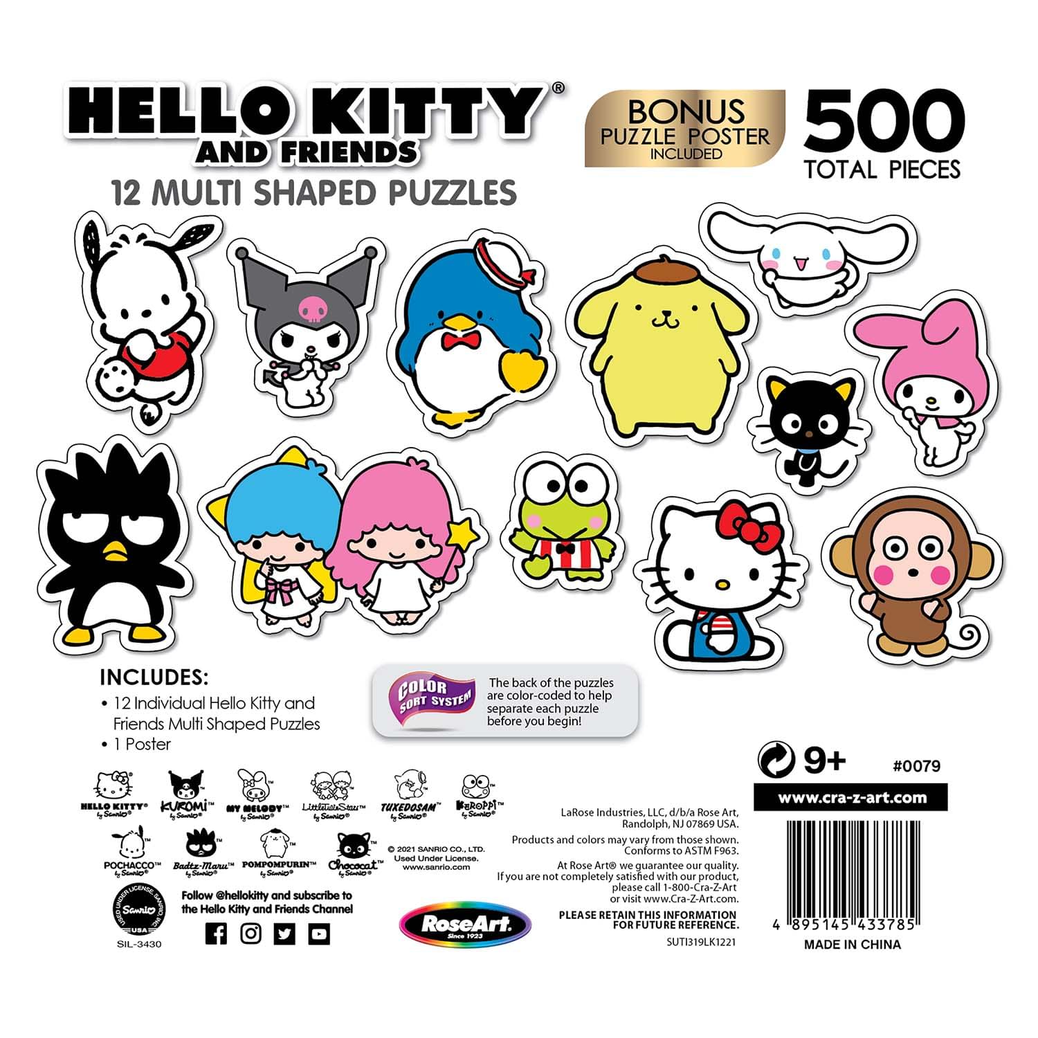 Hello Kitty 500 Piece Multi Shape Mini Jigsaw Puzzles | Set of 12