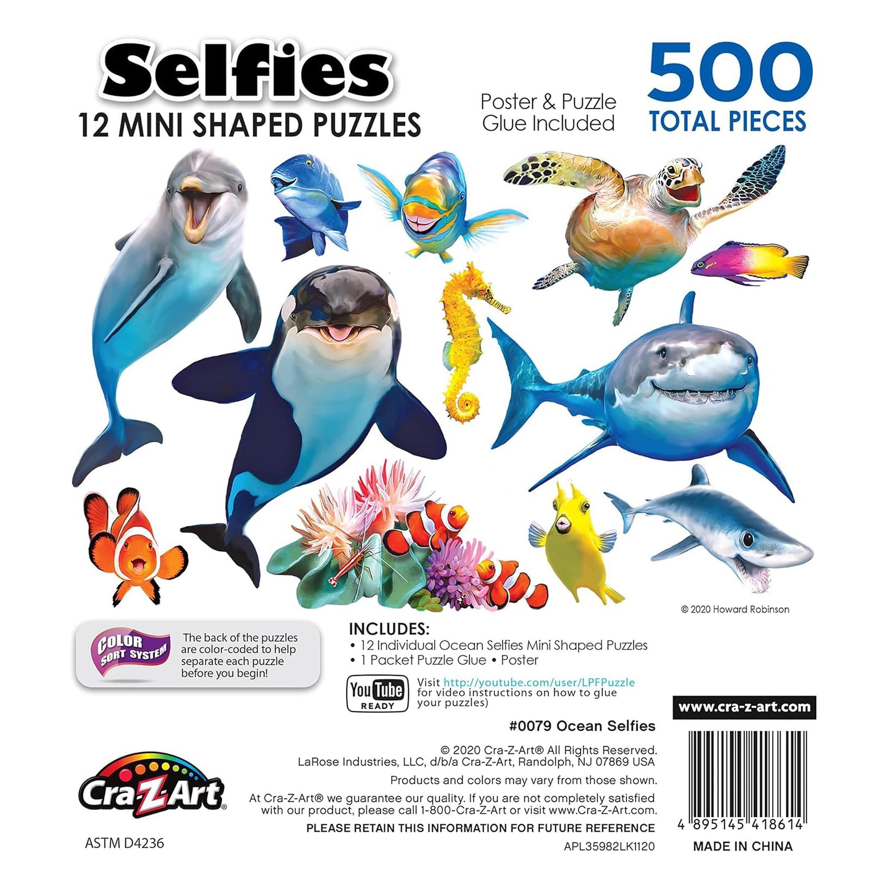 Ocean Selfies Collection of 12 Mini Shaped Puzzles | 500 Pieces Total