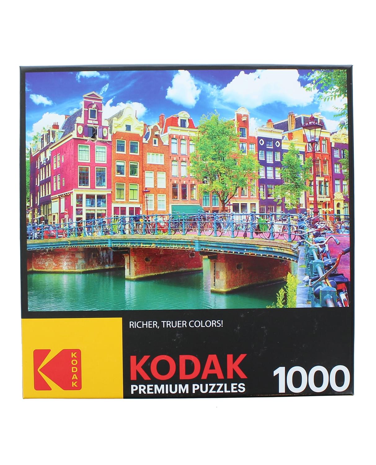 Colorful Waterfront Canal Buildings Amsterdam 1000 Piece Jigsaw Puzzle