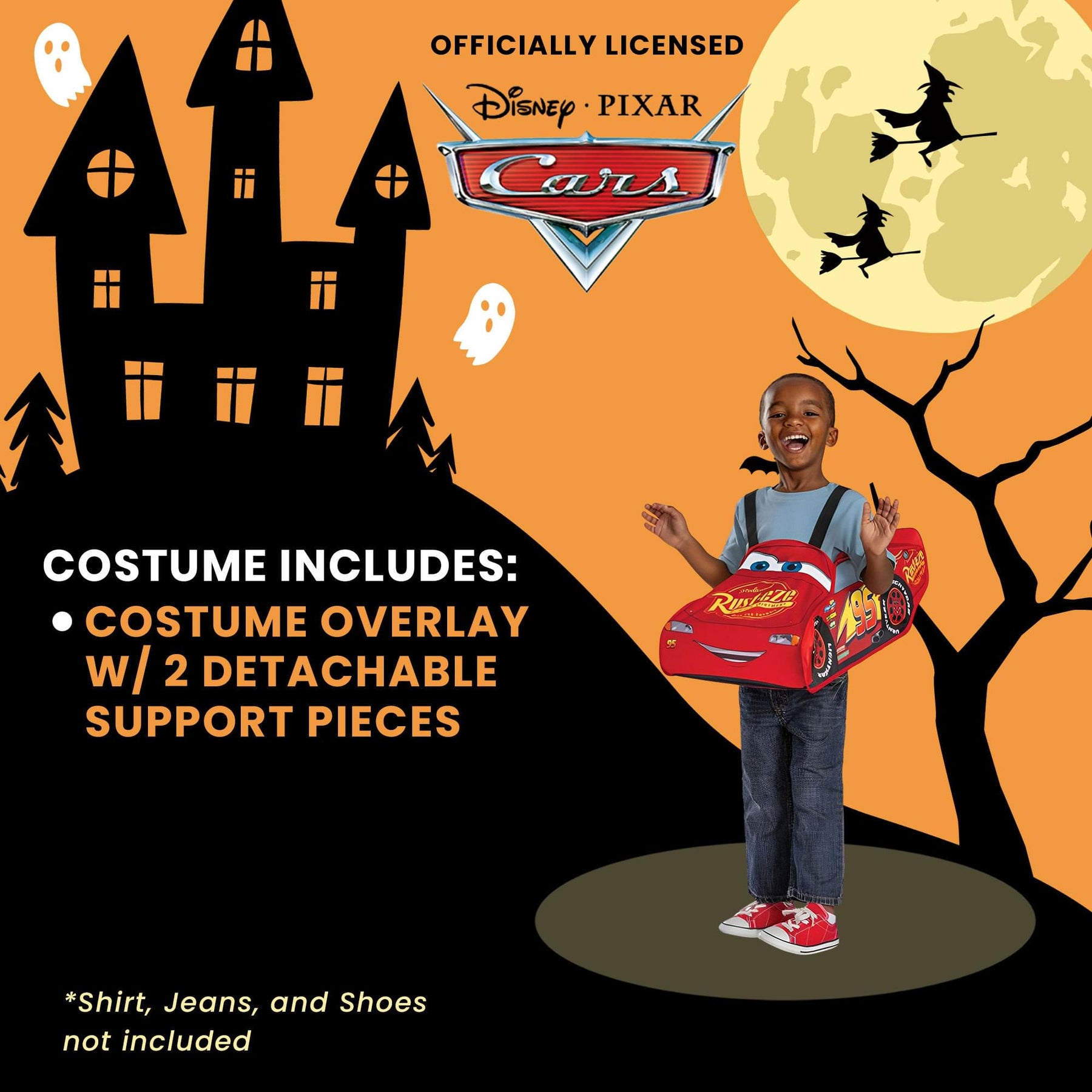Disney/Pixar Cars Lightning McQueen Pop Out Child Costume | One Size Up to Size 6