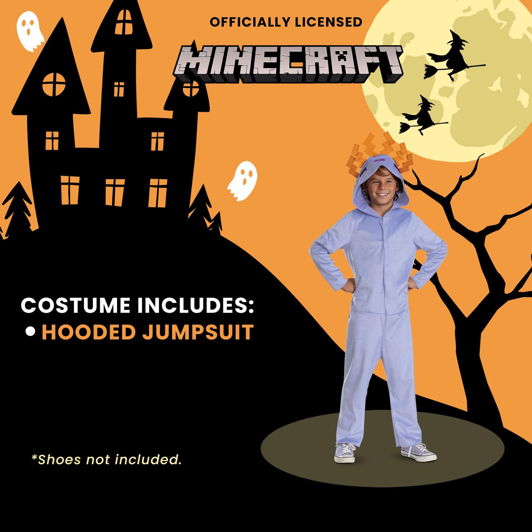 Minecraft Axolotl Hooded Child Costume Jumpsuit