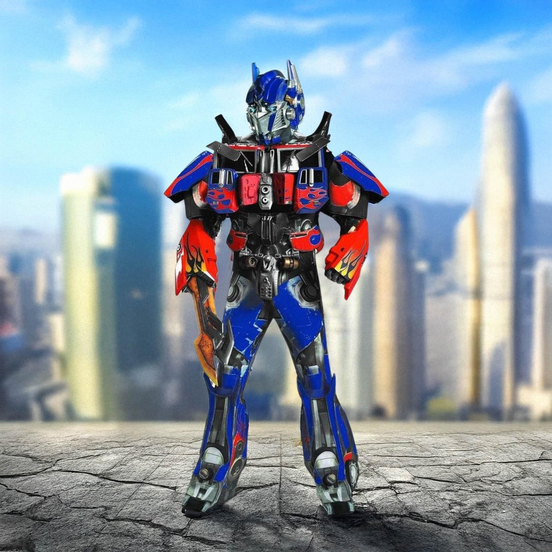Transformers Optimus Prime Theatrical Costume w/Vacuform Helmet & Light Up Eyes Adult X-Large 42-46