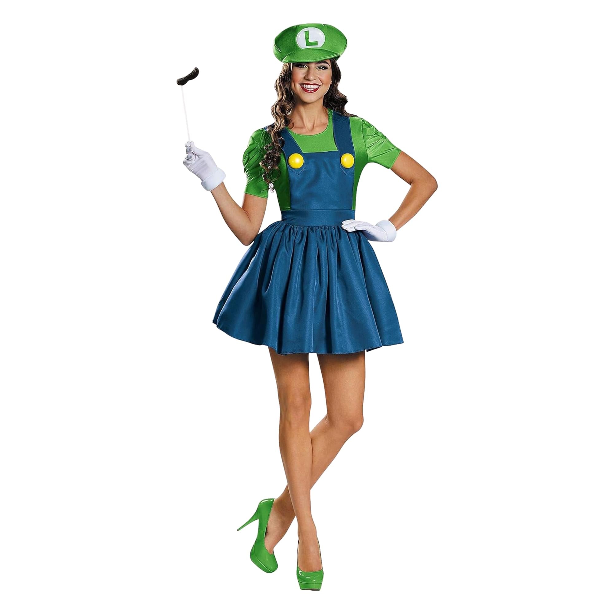 Super Mario Bros Women's Luigi Costume Dress | Free Shipping Super Mario Bros Women's Luigi Costume Dress | Free Shipping