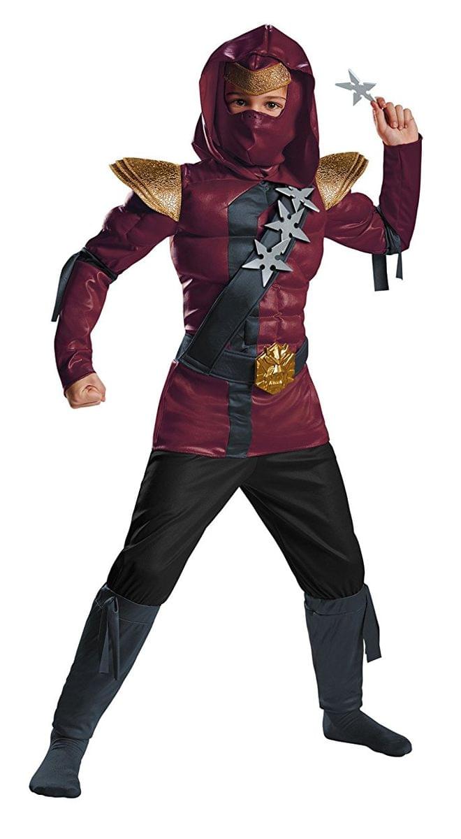 Red Fire Ninja Muscle Chest Costume Child Costume