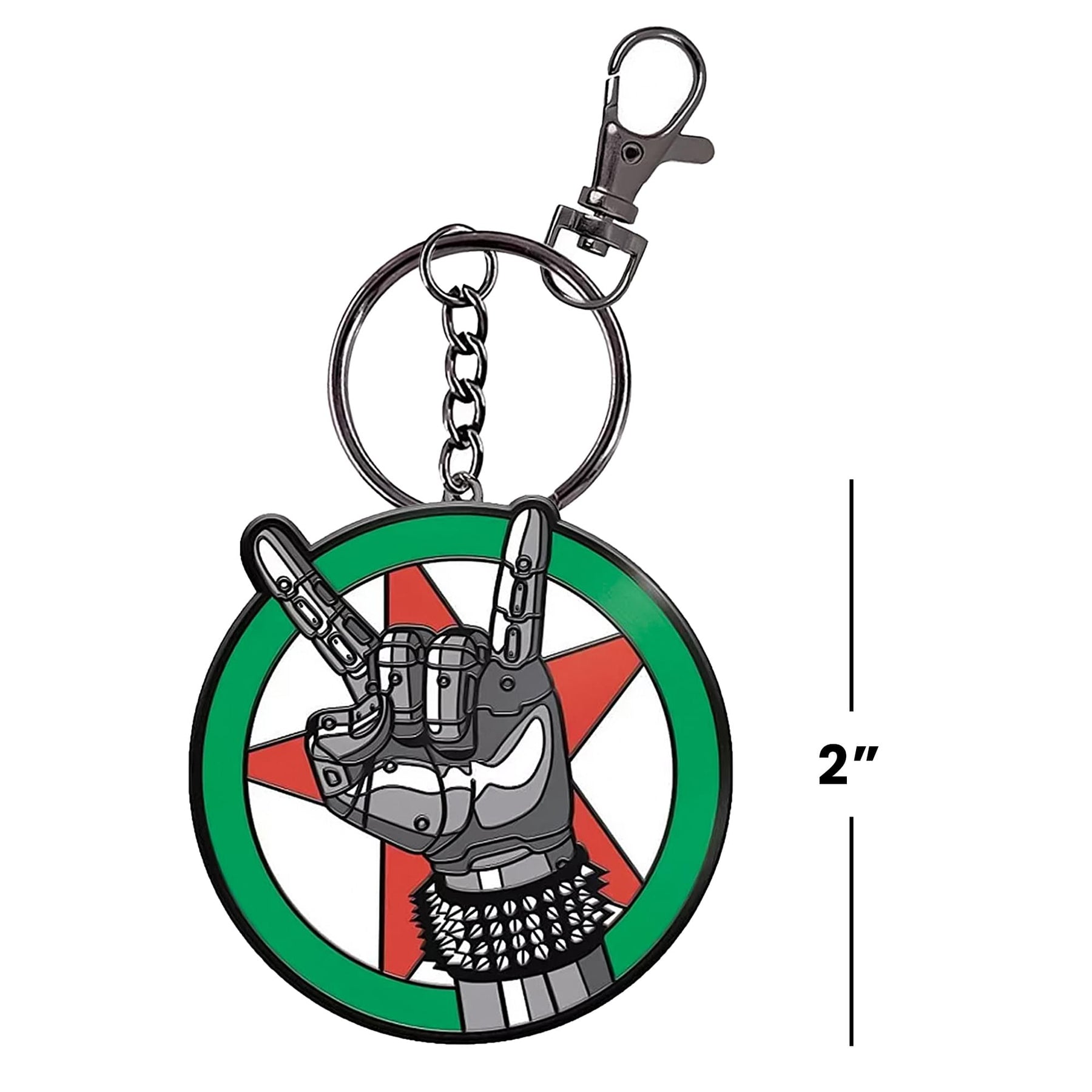 Cyberpunk 2077 Johnny Silverhand Logo 2 Inch Enamel Keychain