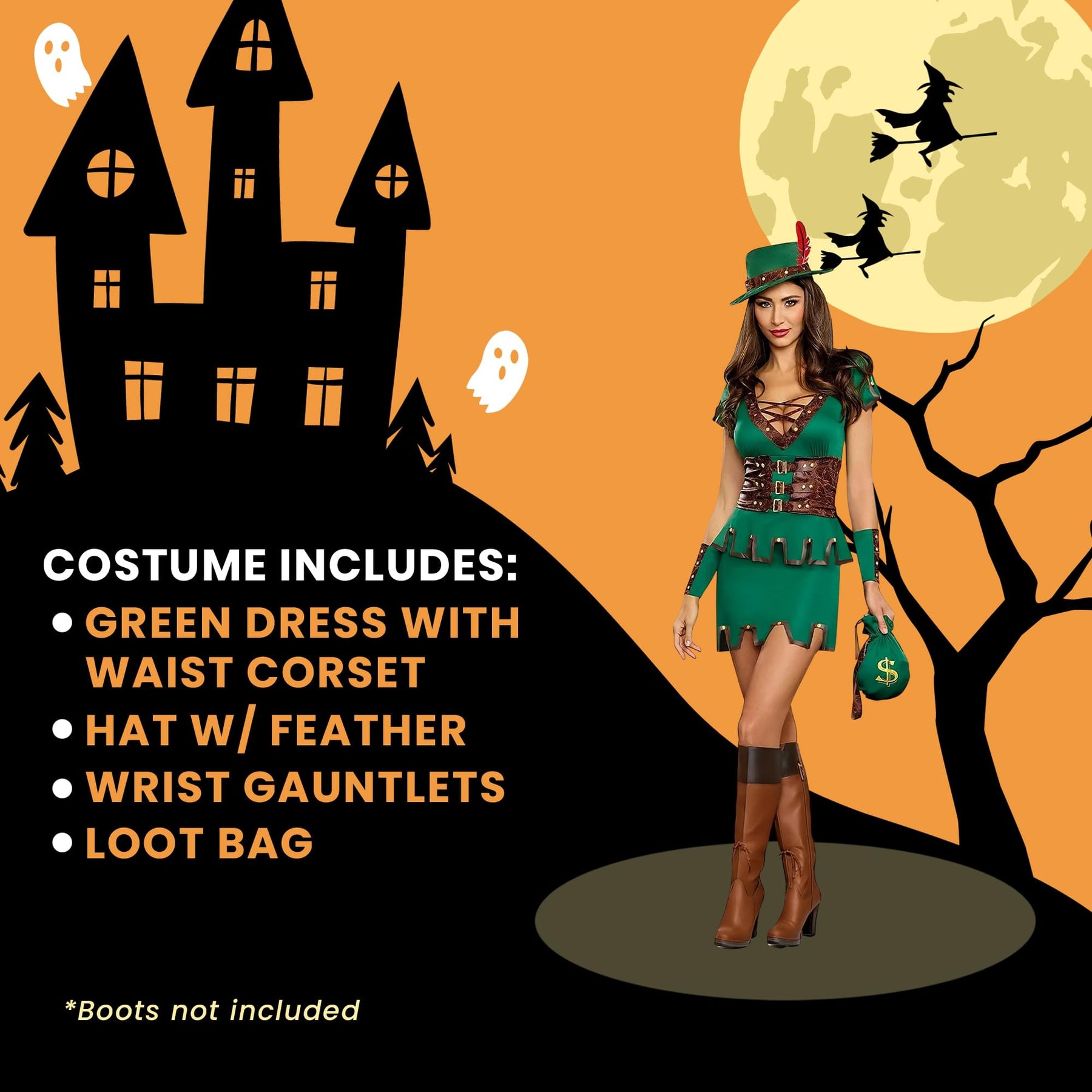 Robbin' Da Hood Women's Costume - Green