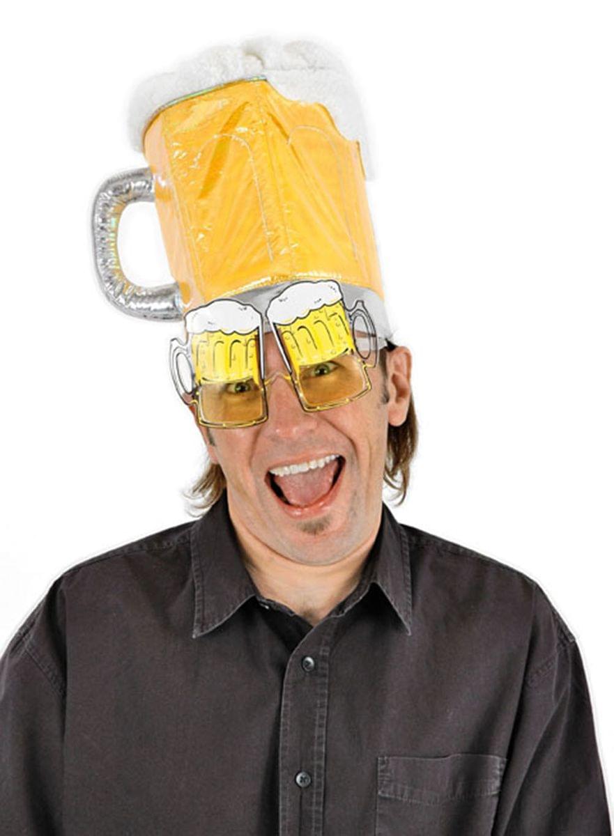 Alcoholic Beer Mug Yellow Adult Hat Costume Accessory One Size