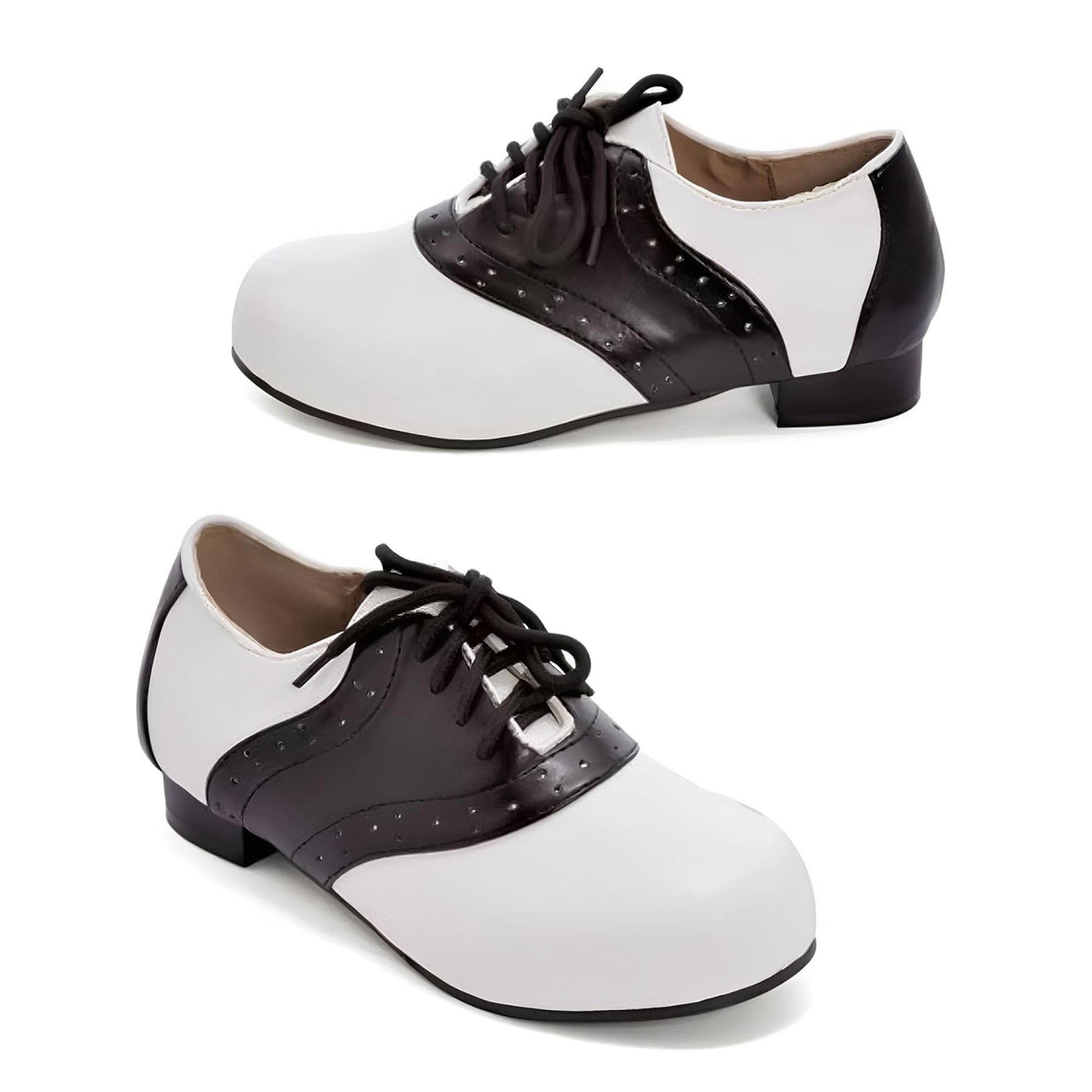 Saddle Shoe 1" Heel Child Shoes, White/Black