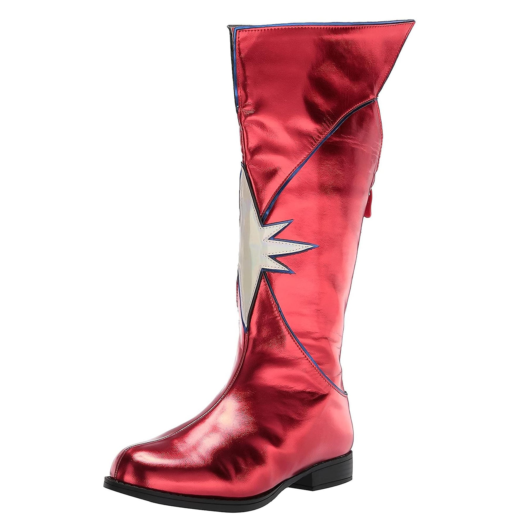 1.5" Heel Women's Knee High Superhero Boot Red