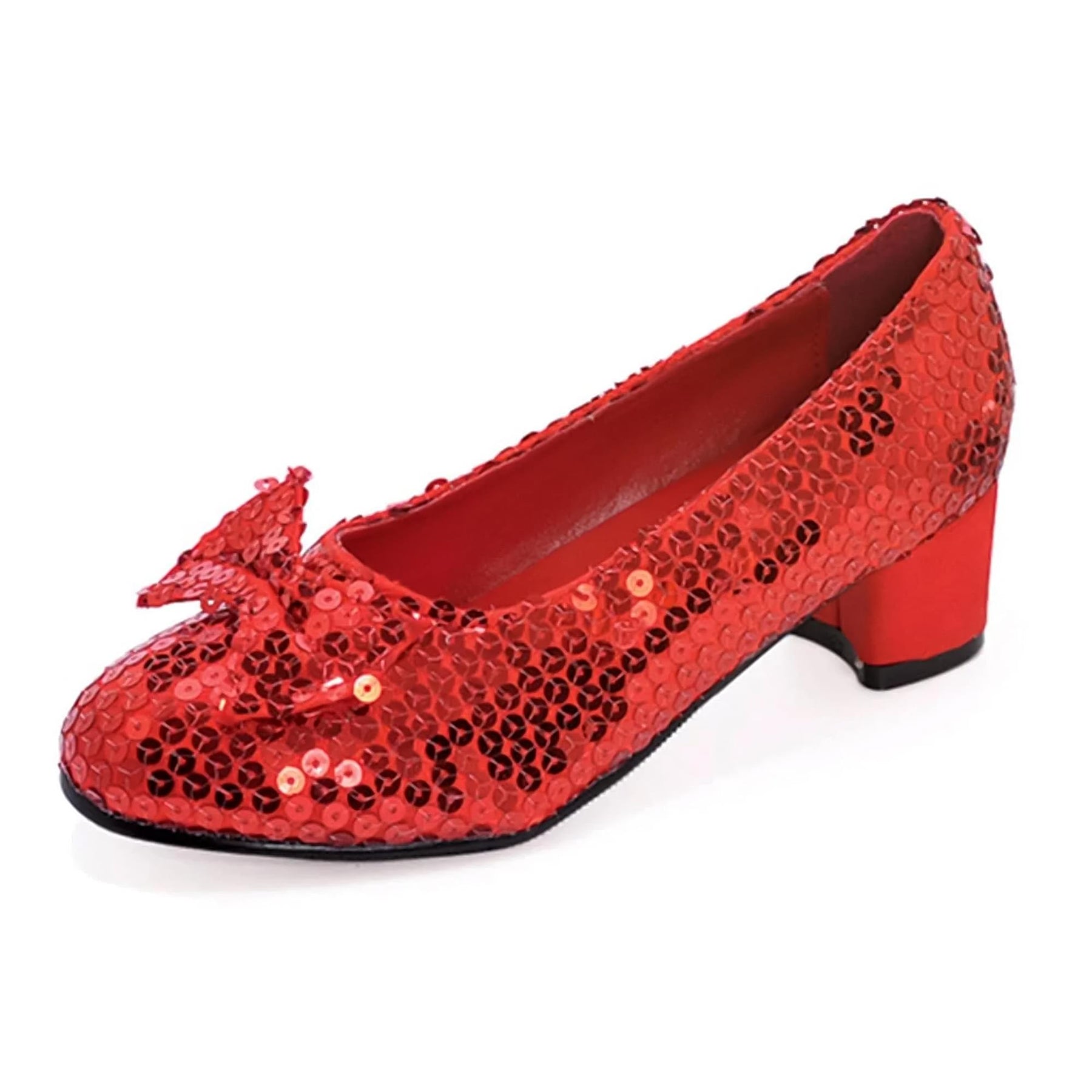 1" Heel Sequined Red Slipper Shoe Child