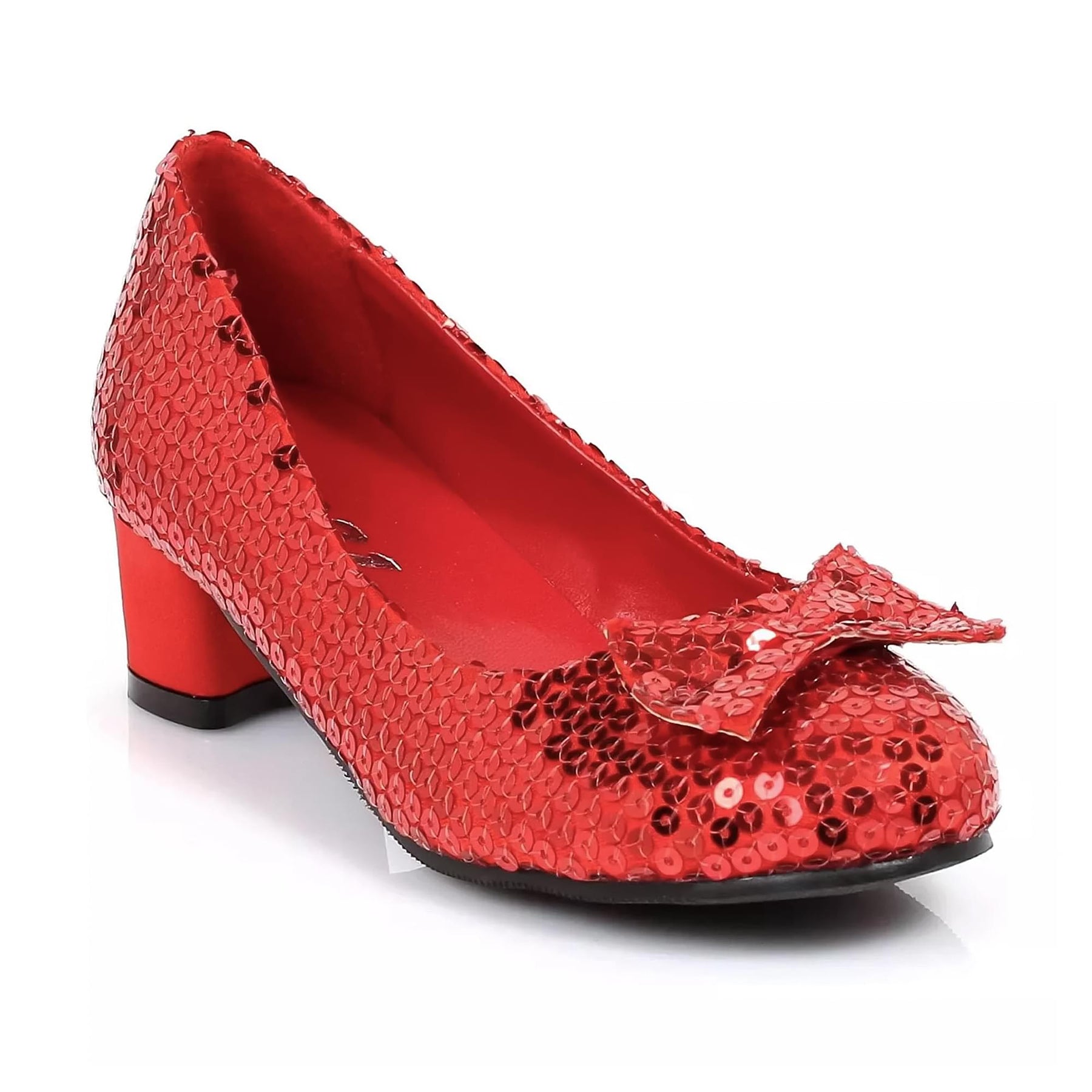 1" Heel Sequined Red Slipper Shoe Child