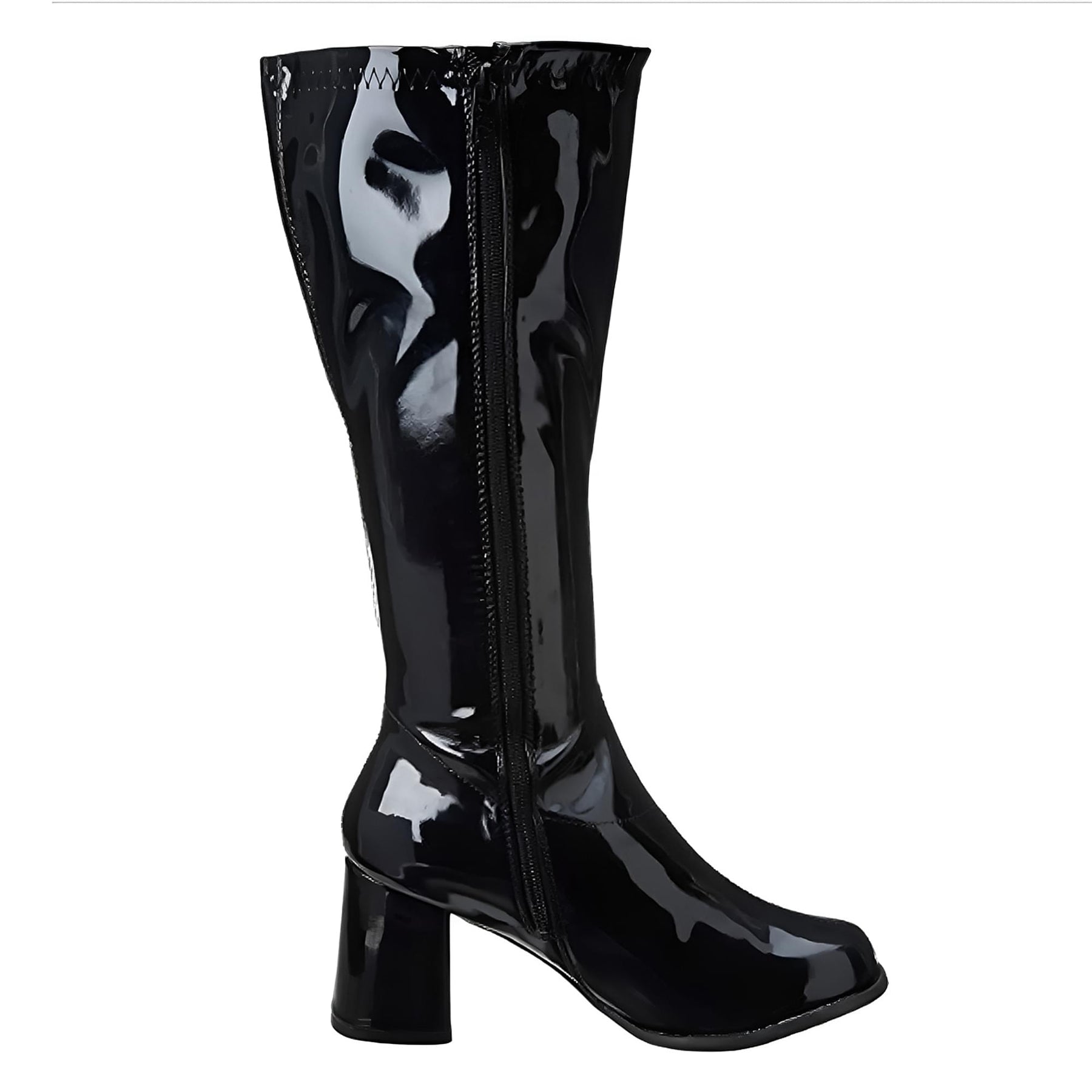 3" Gogo Boots Black with Zipper