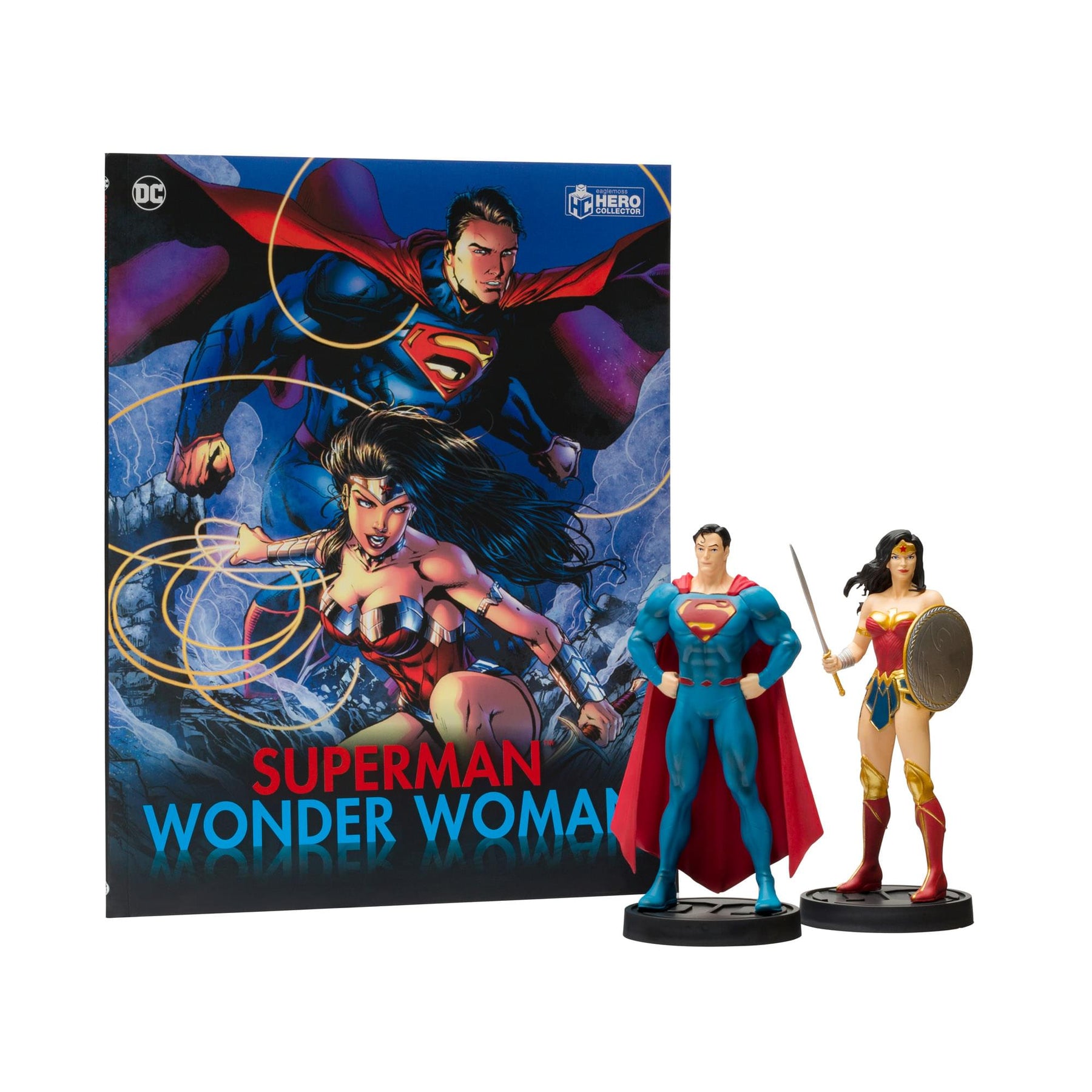 Eaglemoss DC Comics Superman and Wonder Woman Plus Collectibles Book and Figures