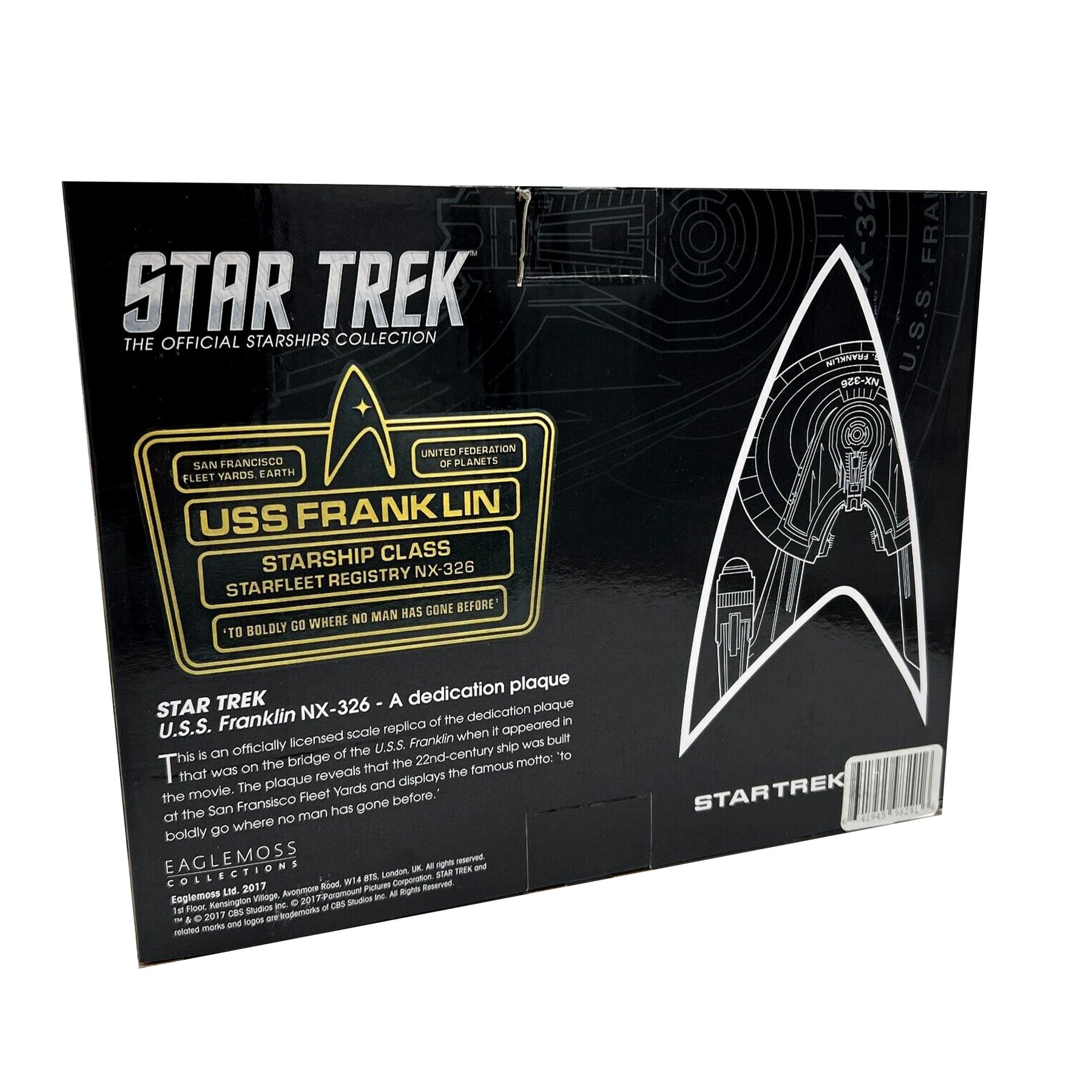 Eaglemoss Star Trek USS Franklin NX-326 Dedication Plaque