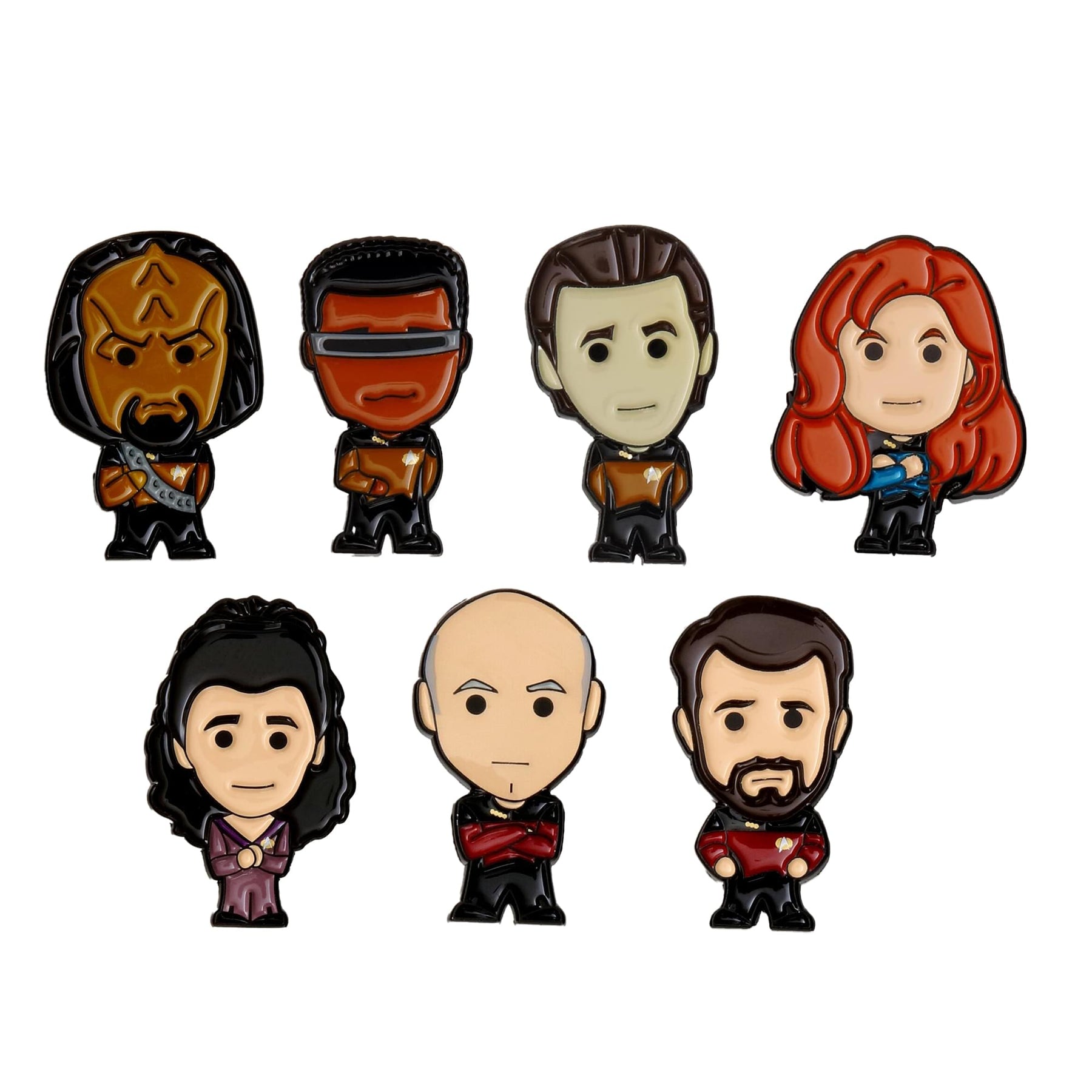 Star Trek The Next Generation Chibi Characters 7 Piece Pin Badge Set