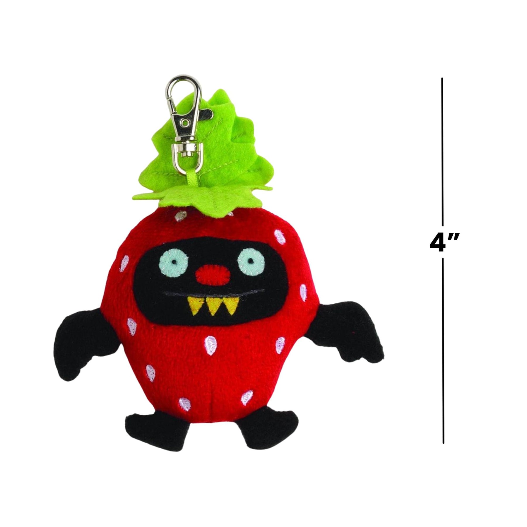 Ugly Dolls Fruities 4" Plush Clip-On: Ninja Batty Strawberry