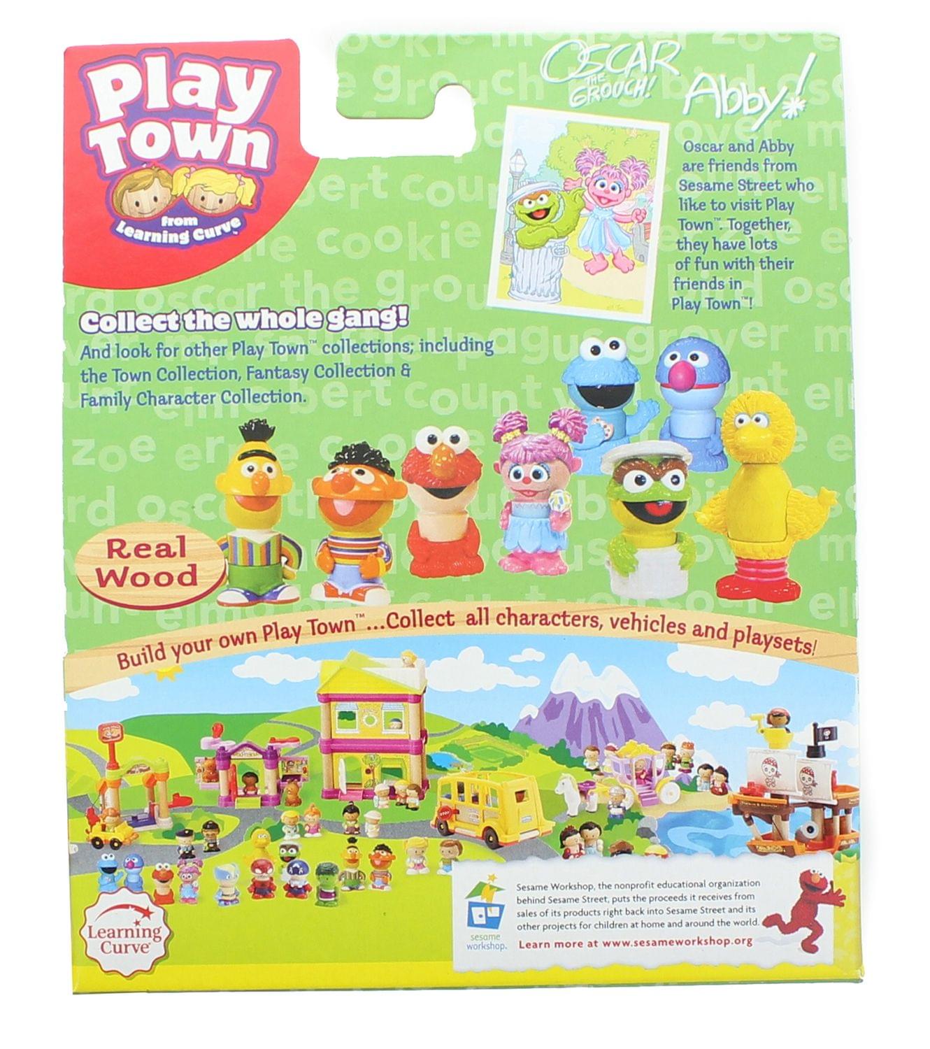 Sesame Street Play Town Learning Curve Real Wood Figure 2 Pack - Oscar & Abby