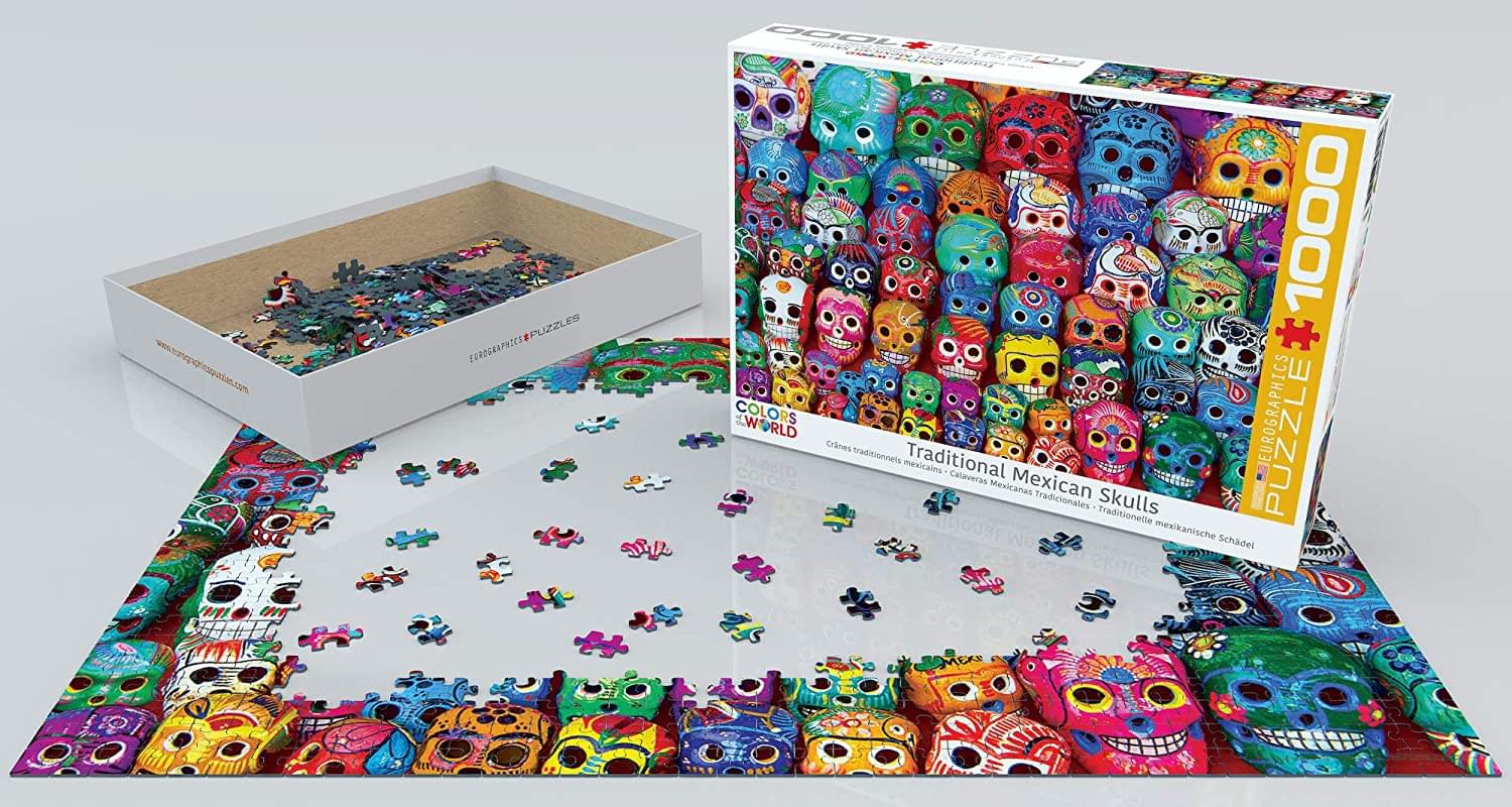 Traditional Mexican Skulls 1000 Piece Jigsaw Puzzle