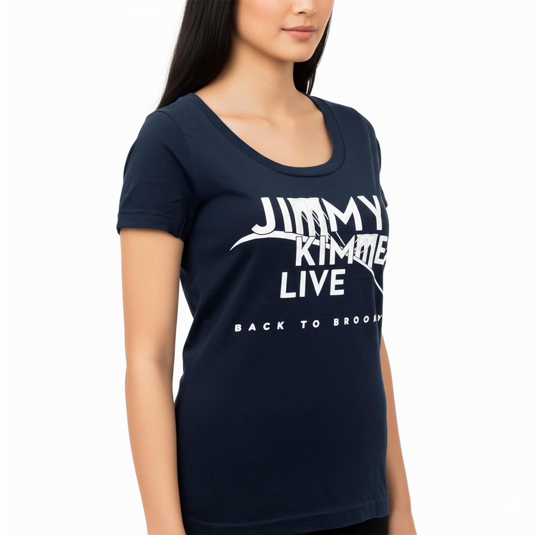 Jimmy Kimmel Live! Brooklyn Navy Blue Scoop Neck Tee Shirt Adult