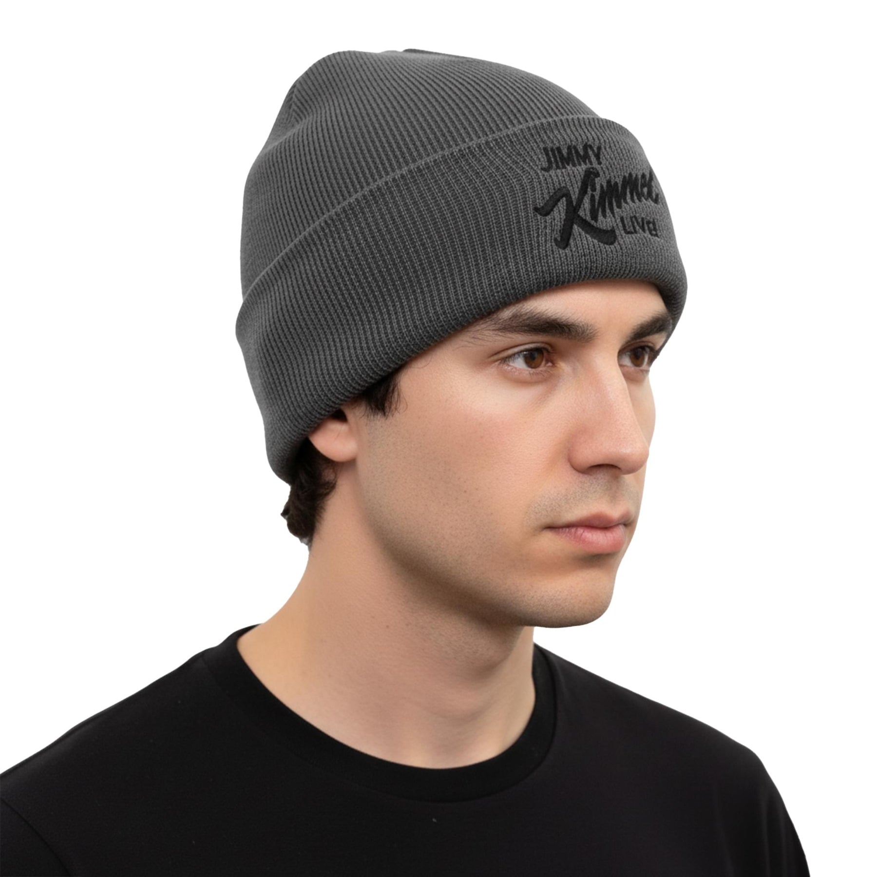 Jimmy Kimmel Live! 12 Inch Charcoal Knit Cuff Beanie | Adult One Size