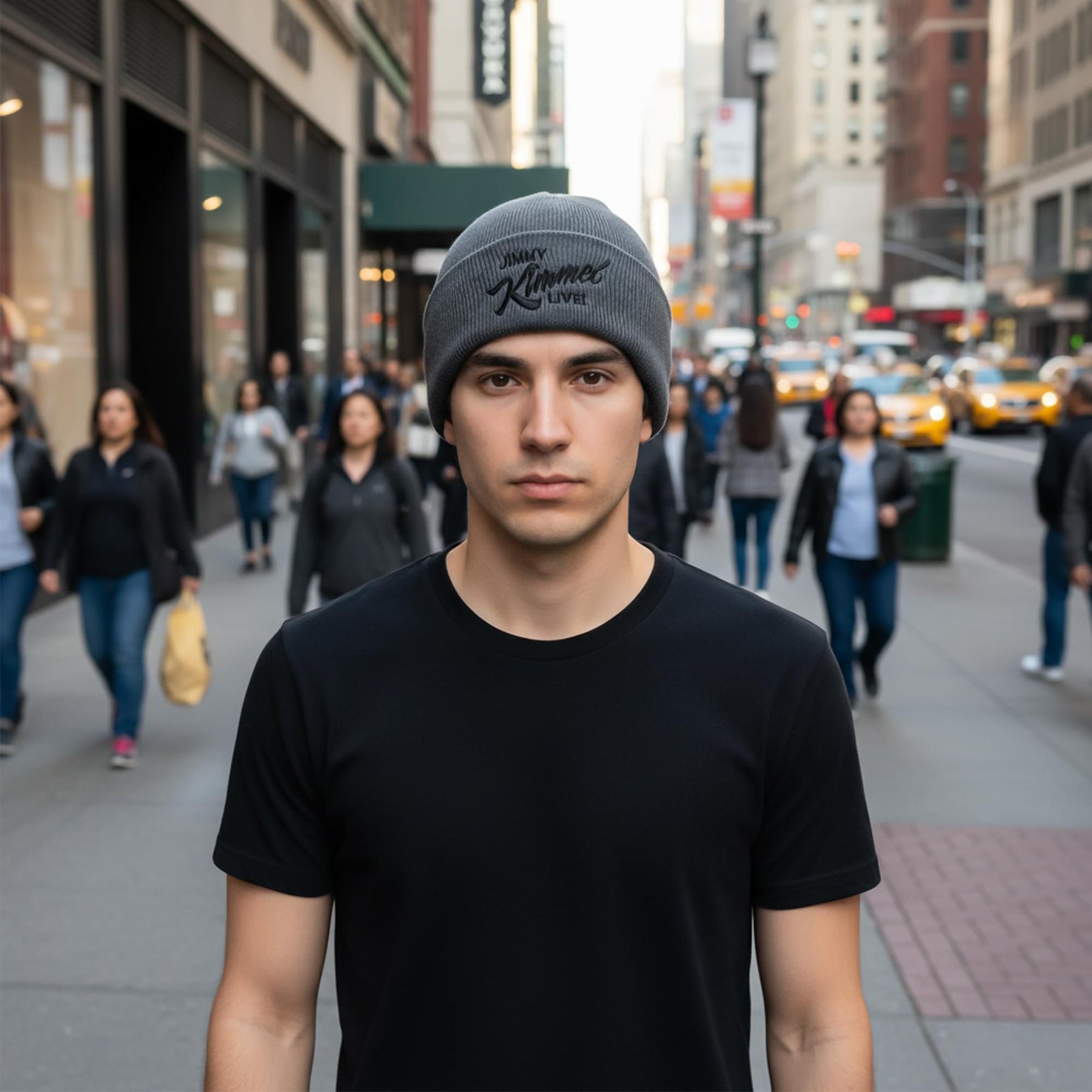 Jimmy Kimmel Live! 12 Inch Charcoal Knit Cuff Beanie | Adult One Size